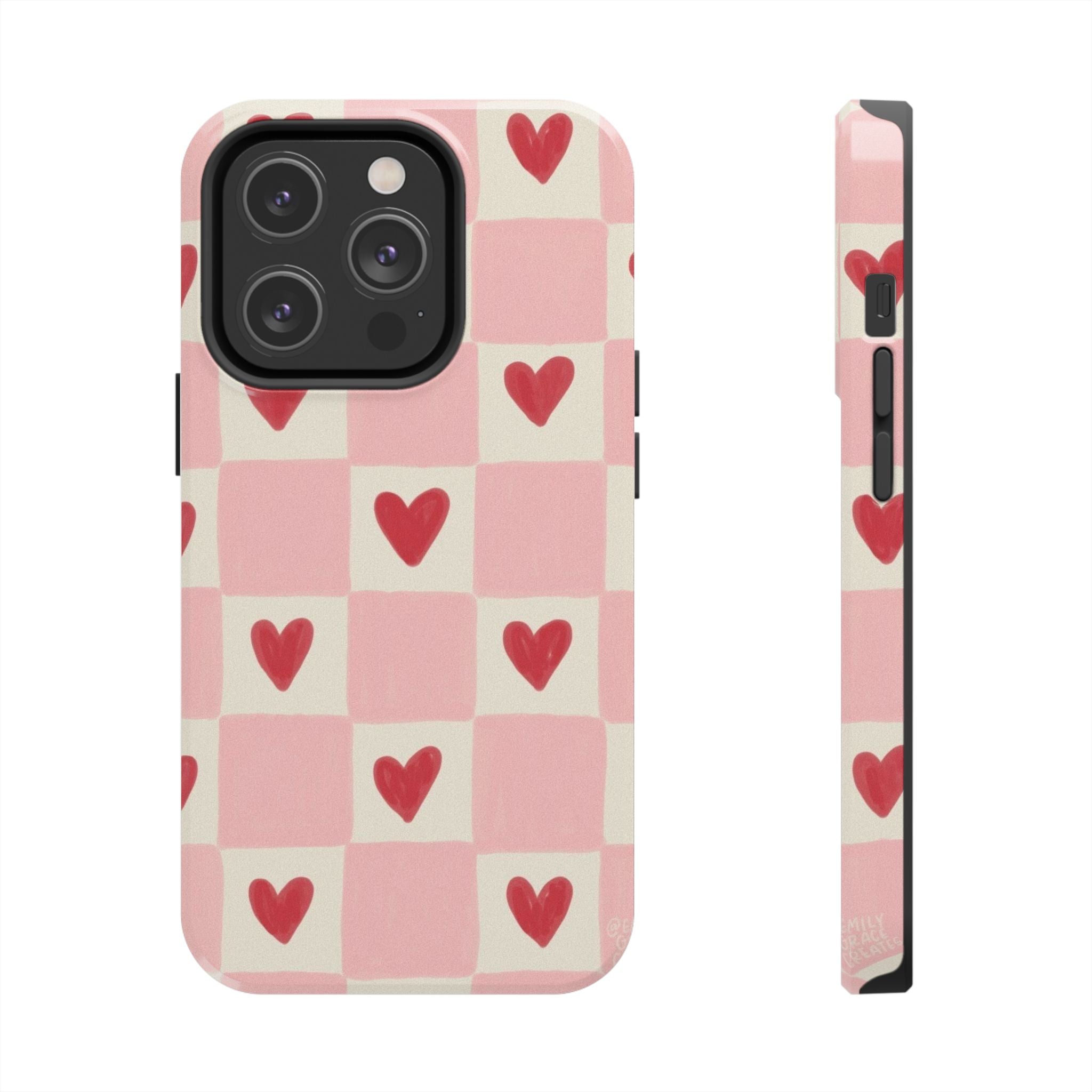 Love-Patterned Tough Phone Case, Heart Design for Essential Protection, Cute Gift for Her, Valentine's Day, Birthday, Everyday Use