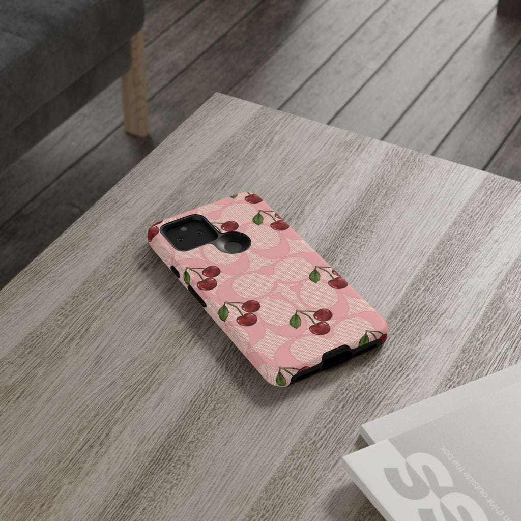 Cherry Pattern Magnetic Clear Impact Case | Phone Cover, Eco-friendly, Gift for Teens, Stylish Protection, Cherry Lovers