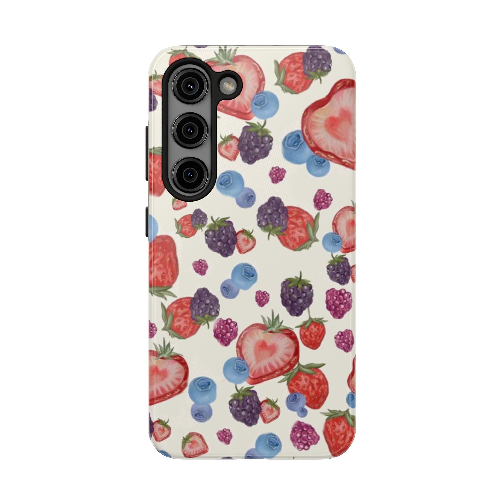 Vibrant Berry Pattern Phone Case | Tough Phone Cases, Floral Phone Cover, Berry Design, Gifts for Her, Summer Accessory