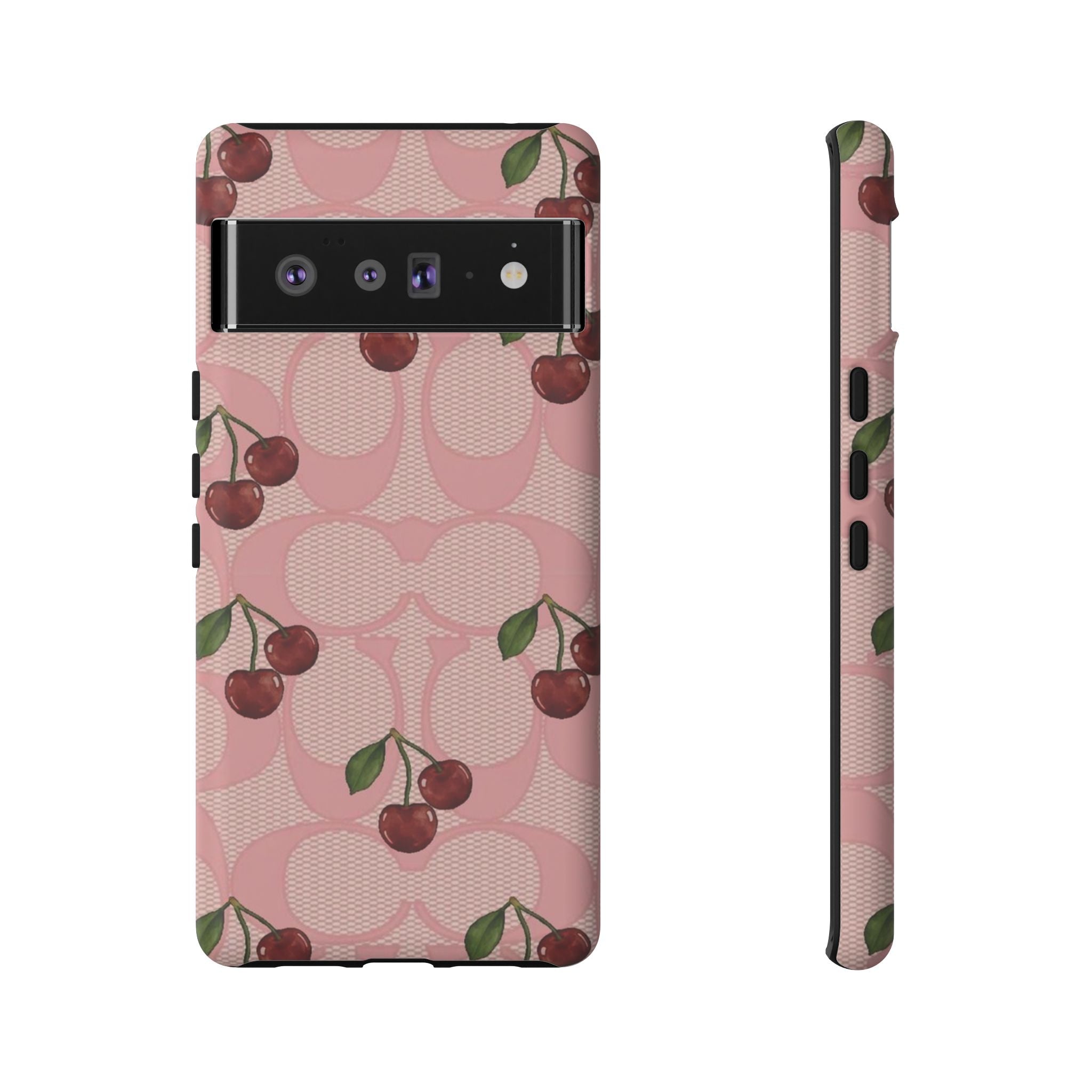 Cherry Pattern Magnetic Clear Impact Case | Phone Cover, Eco-friendly, Gift for Teens, Stylish Protection, Cherry Lovers