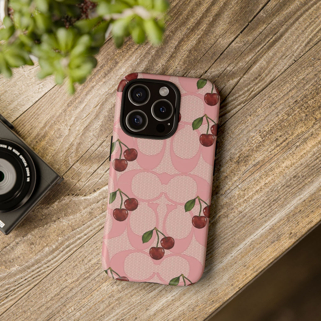 Cherry Pattern Magnetic Clear Impact Case | Phone Cover, Eco-friendly, Gift for Teens, Stylish Protection, Cherry Lovers