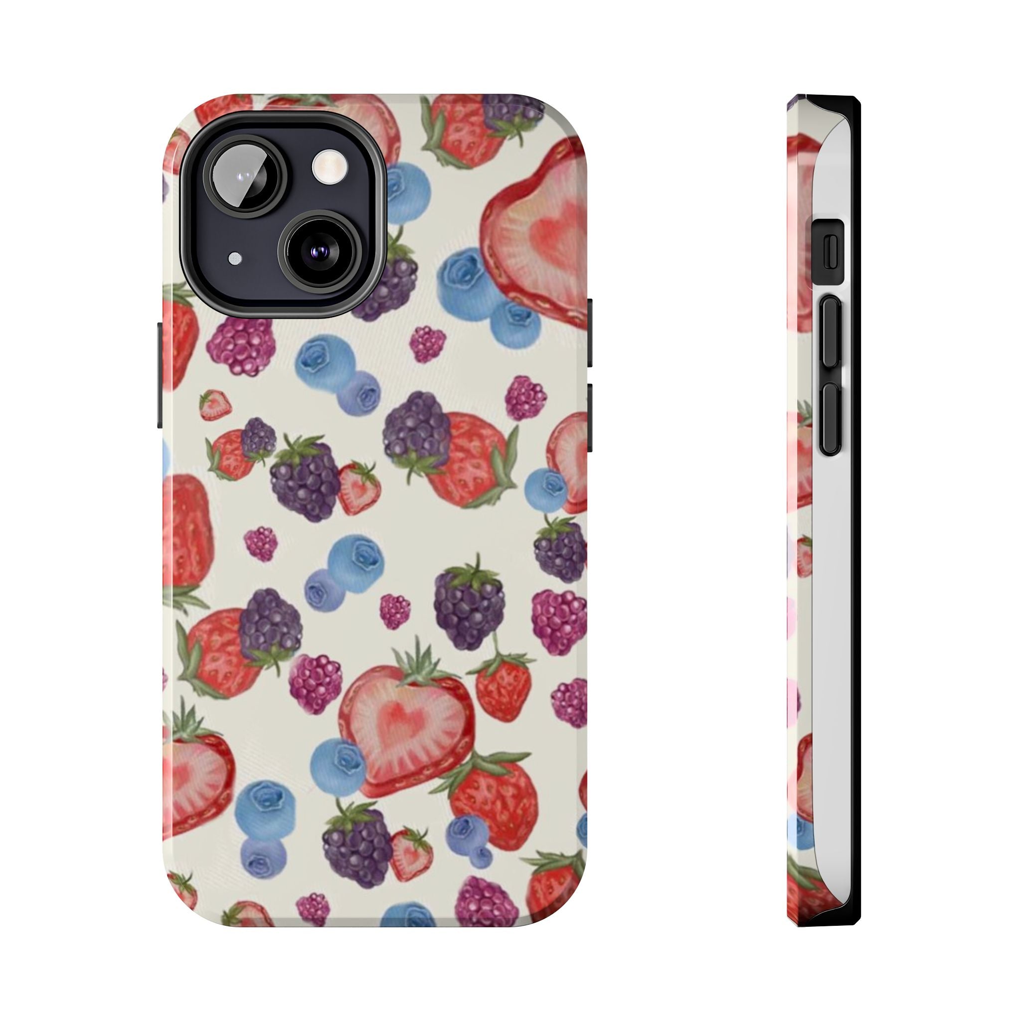 Vibrant Berry Pattern Phone Case | Tough Phone Cases, Floral Phone Cover, Berry Design, Gifts for Her, Summer Accessory