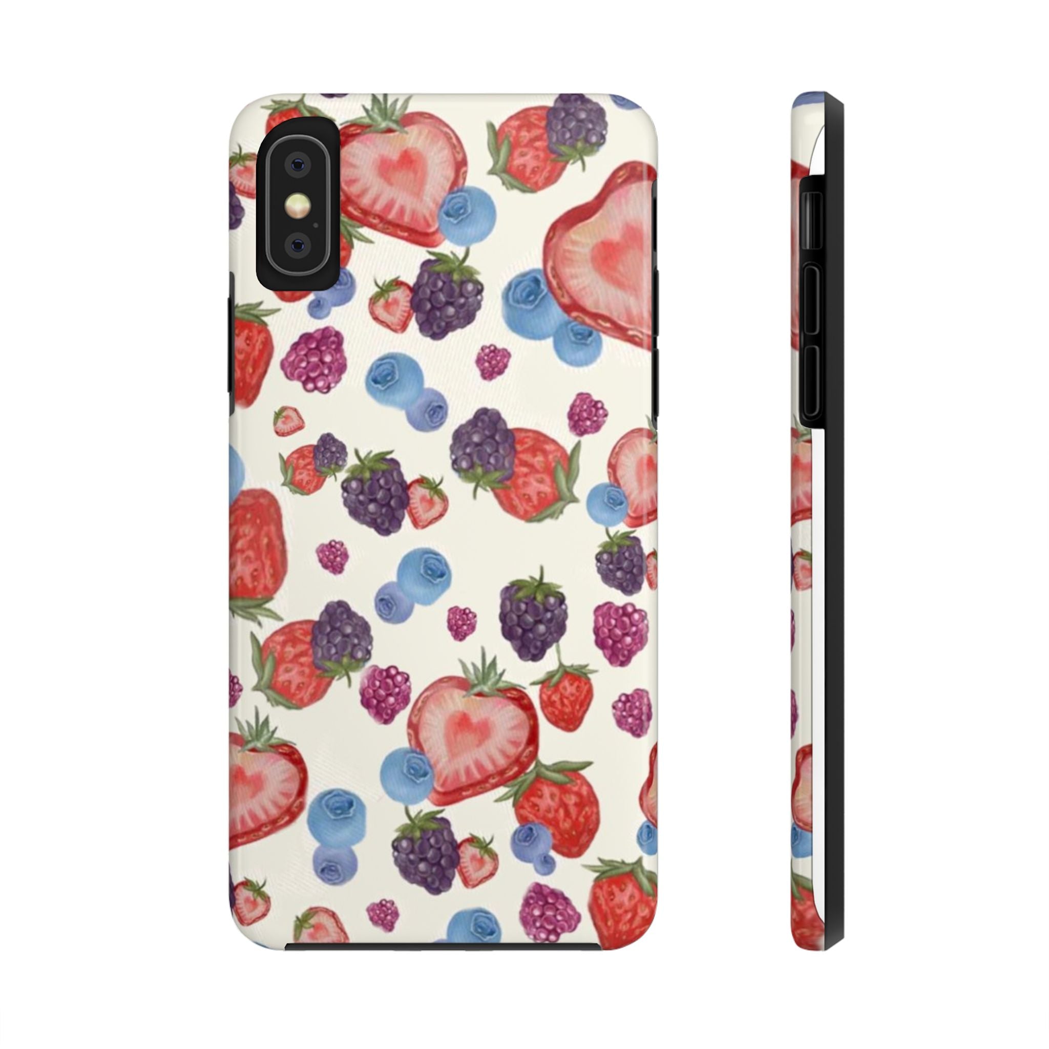 Vibrant Berry Pattern Phone Case | Tough Phone Cases, Floral Phone Cover, Berry Design, Gifts for Her, Summer Accessory
