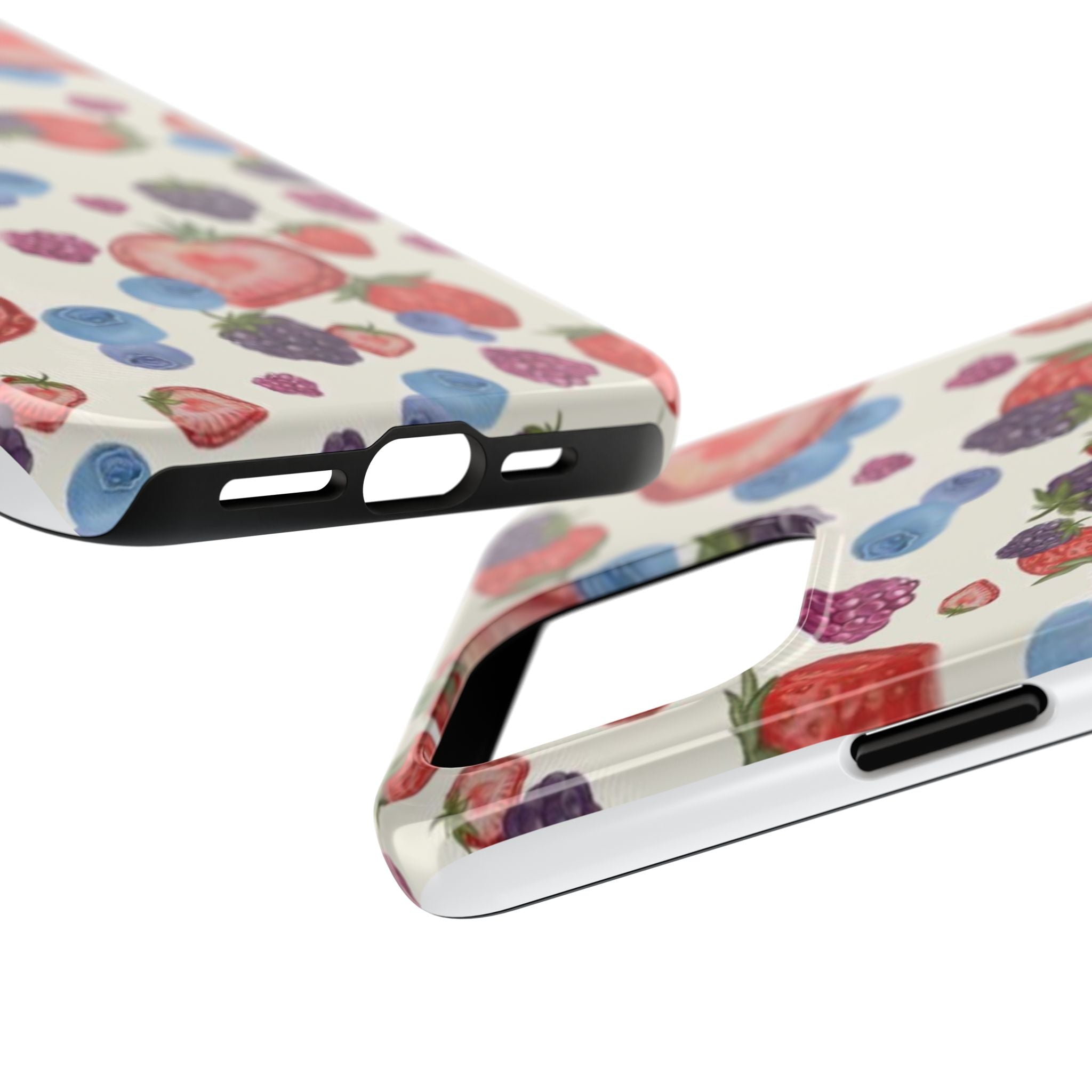 Vibrant Berry Pattern Phone Case | Tough Phone Cases, Floral Phone Cover, Berry Design, Gifts for Her, Summer Accessory