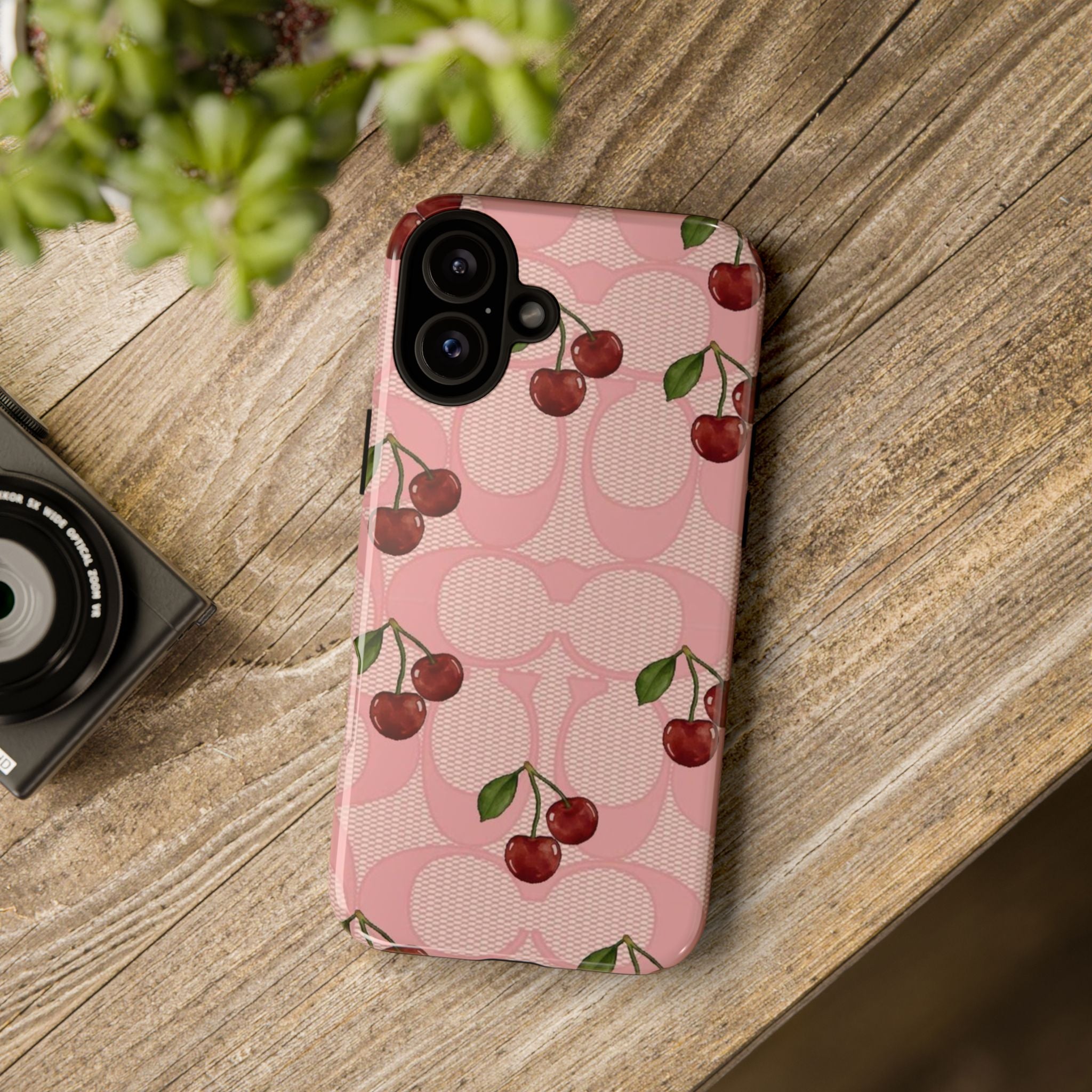 Cherry Pattern Magnetic Clear Impact Case | Phone Cover, Eco-friendly, Gift for Teens, Stylish Protection, Cherry Lovers