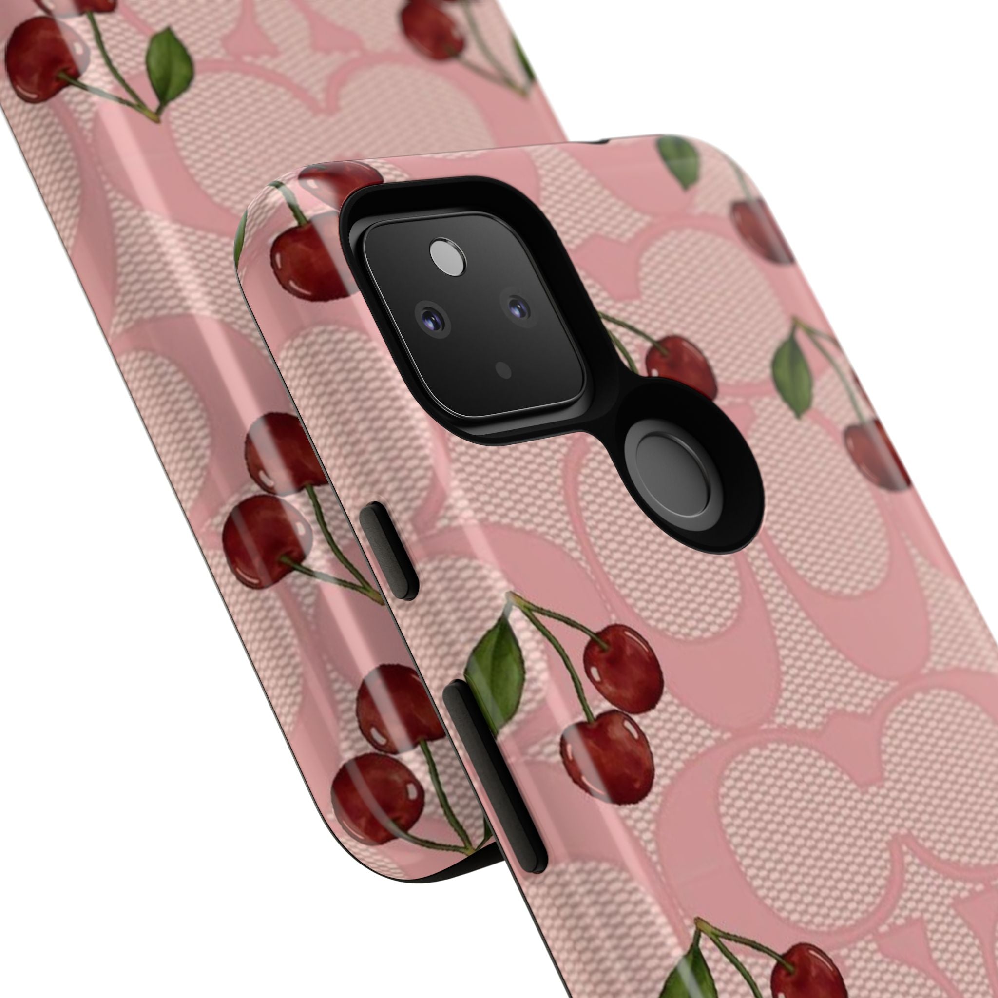 Cherry Pattern Magnetic Clear Impact Case | Phone Cover, Eco-friendly, Gift for Teens, Stylish Protection, Cherry Lovers