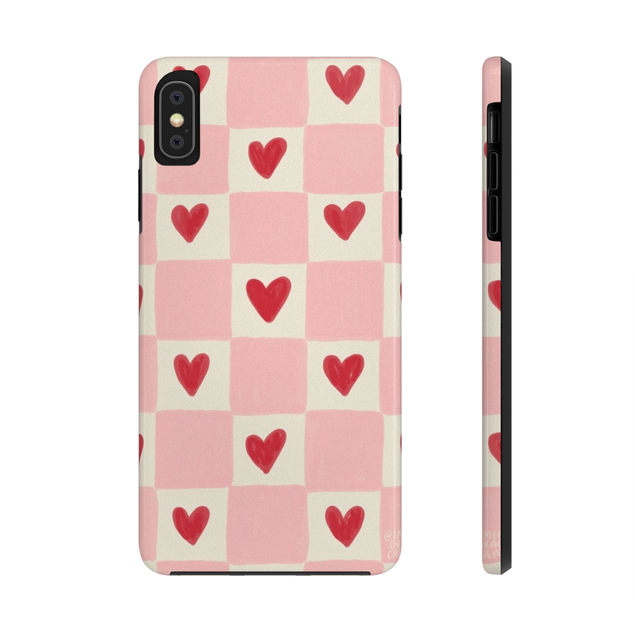 Love-Patterned Tough Phone Case, Heart Design for Essential Protection, Cute Gift for Her, Valentine's Day, Birthday, Everyday Use