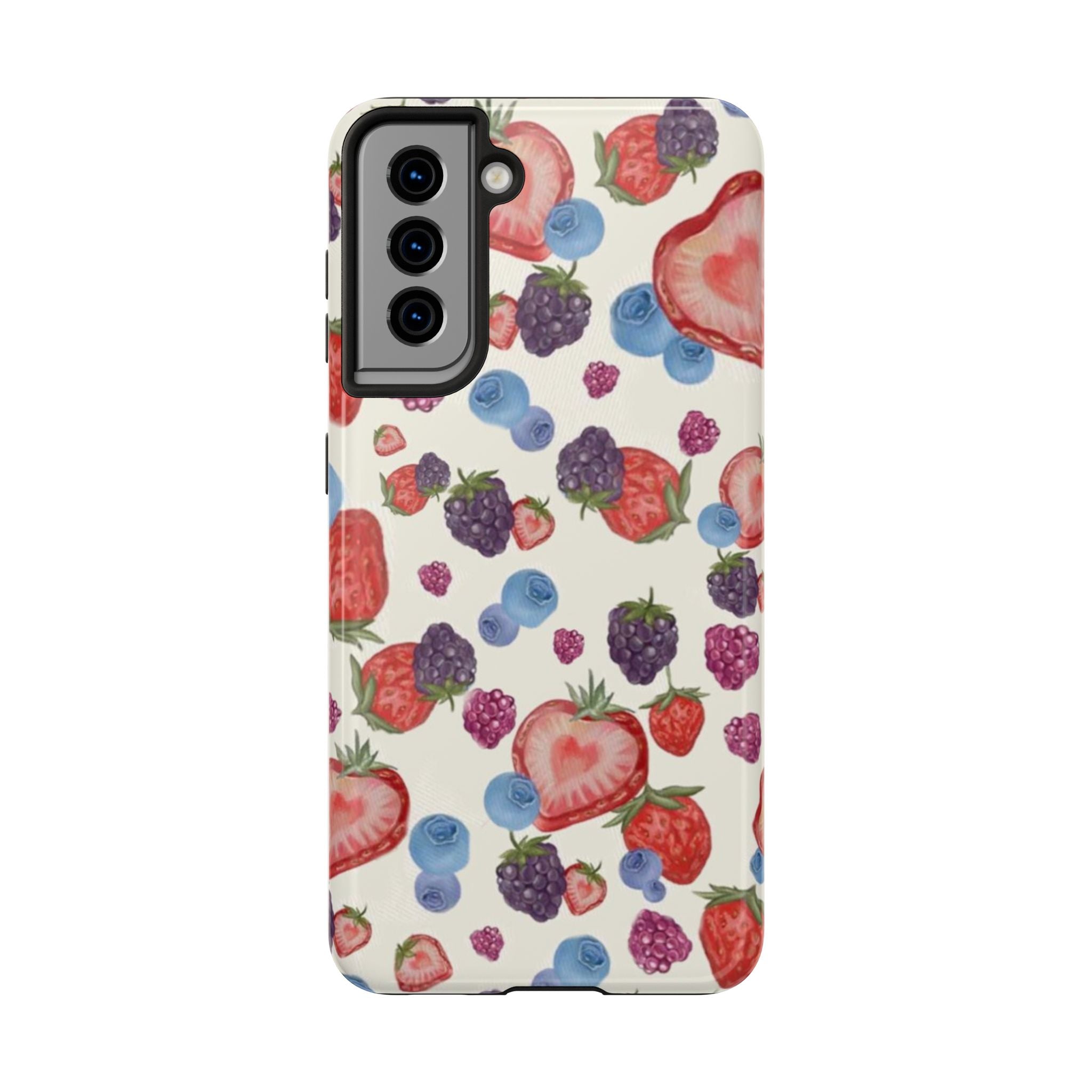 Vibrant Berry Pattern Phone Case | Tough Phone Cases, Floral Phone Cover, Berry Design, Gifts for Her, Summer Accessory