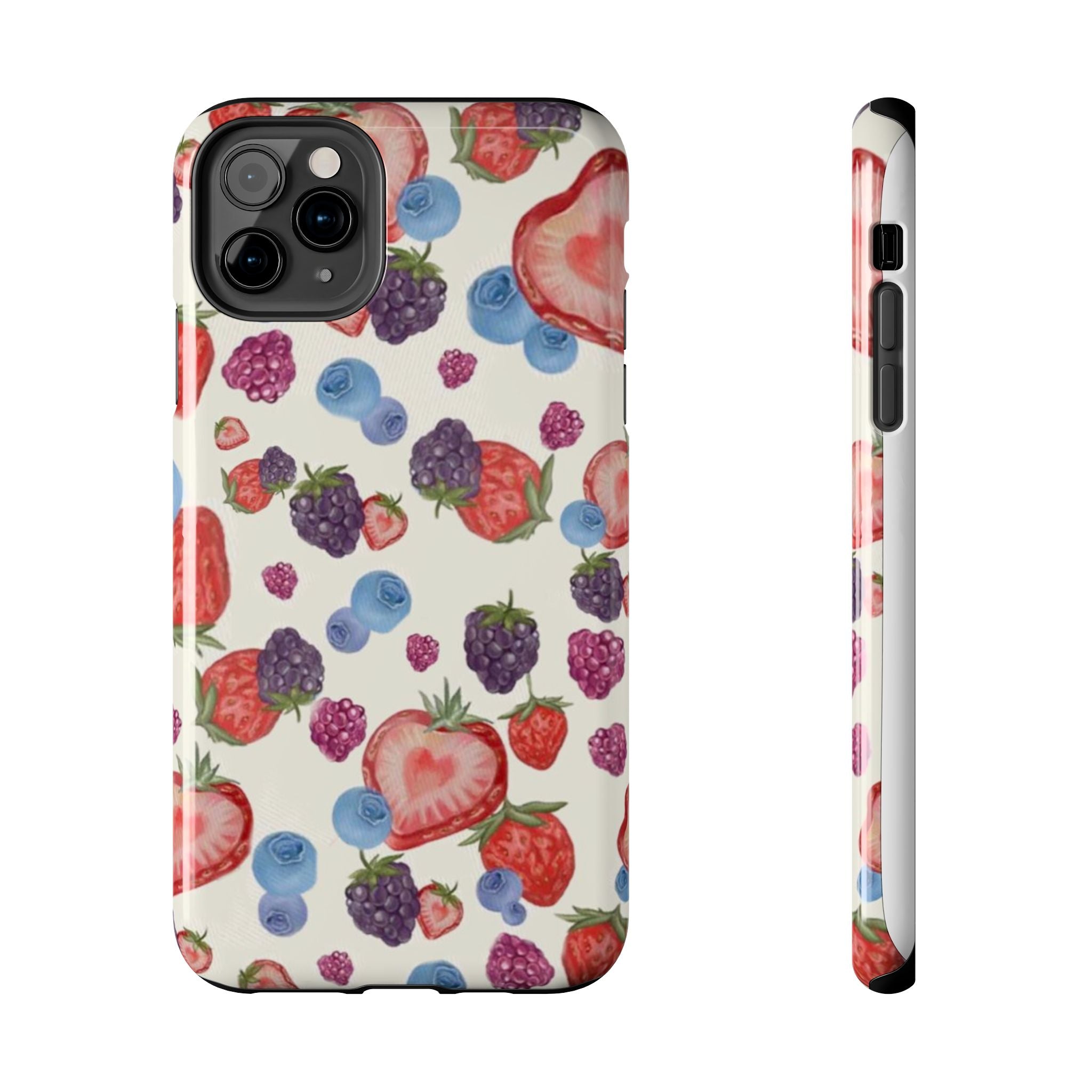 Vibrant Berry Pattern Phone Case | Tough Phone Cases, Floral Phone Cover, Berry Design, Gifts for Her, Summer Accessory
