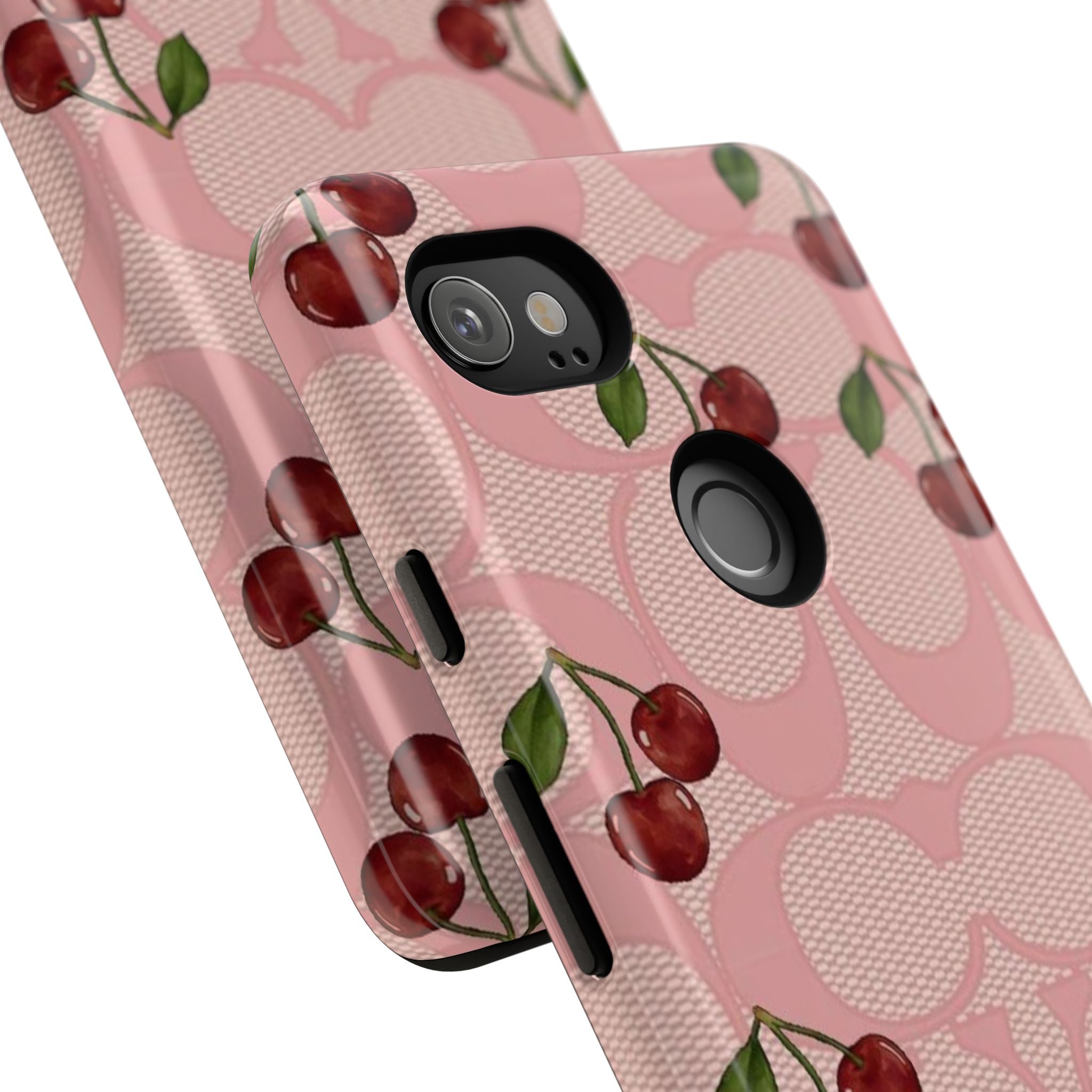 Cherry Pattern Magnetic Clear Impact Case | Phone Cover, Eco-friendly, Gift for Teens, Stylish Protection, Cherry Lovers