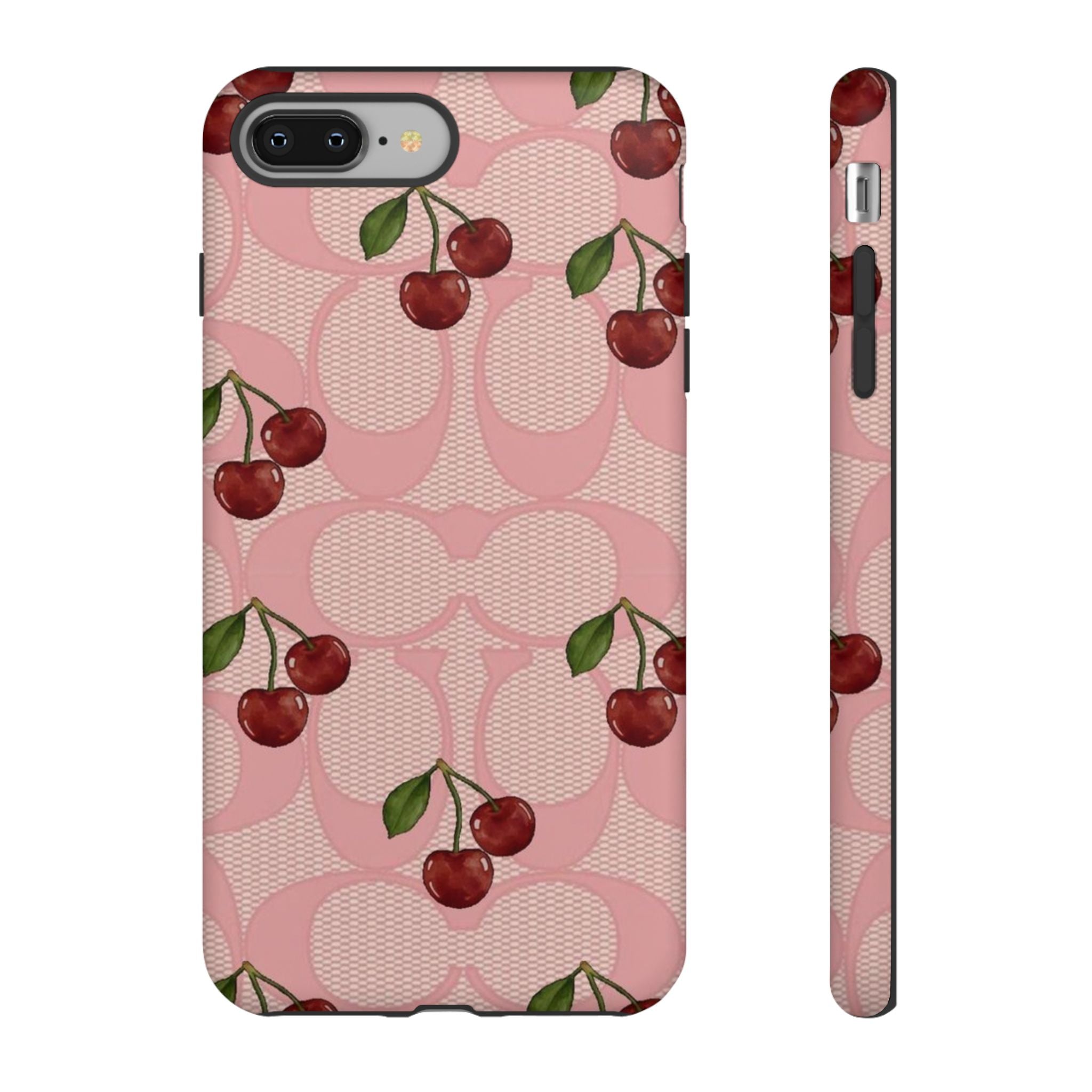 Cherry Pattern Magnetic Clear Impact Case | Phone Cover, Eco-friendly, Gift for Teens, Stylish Protection, Cherry Lovers