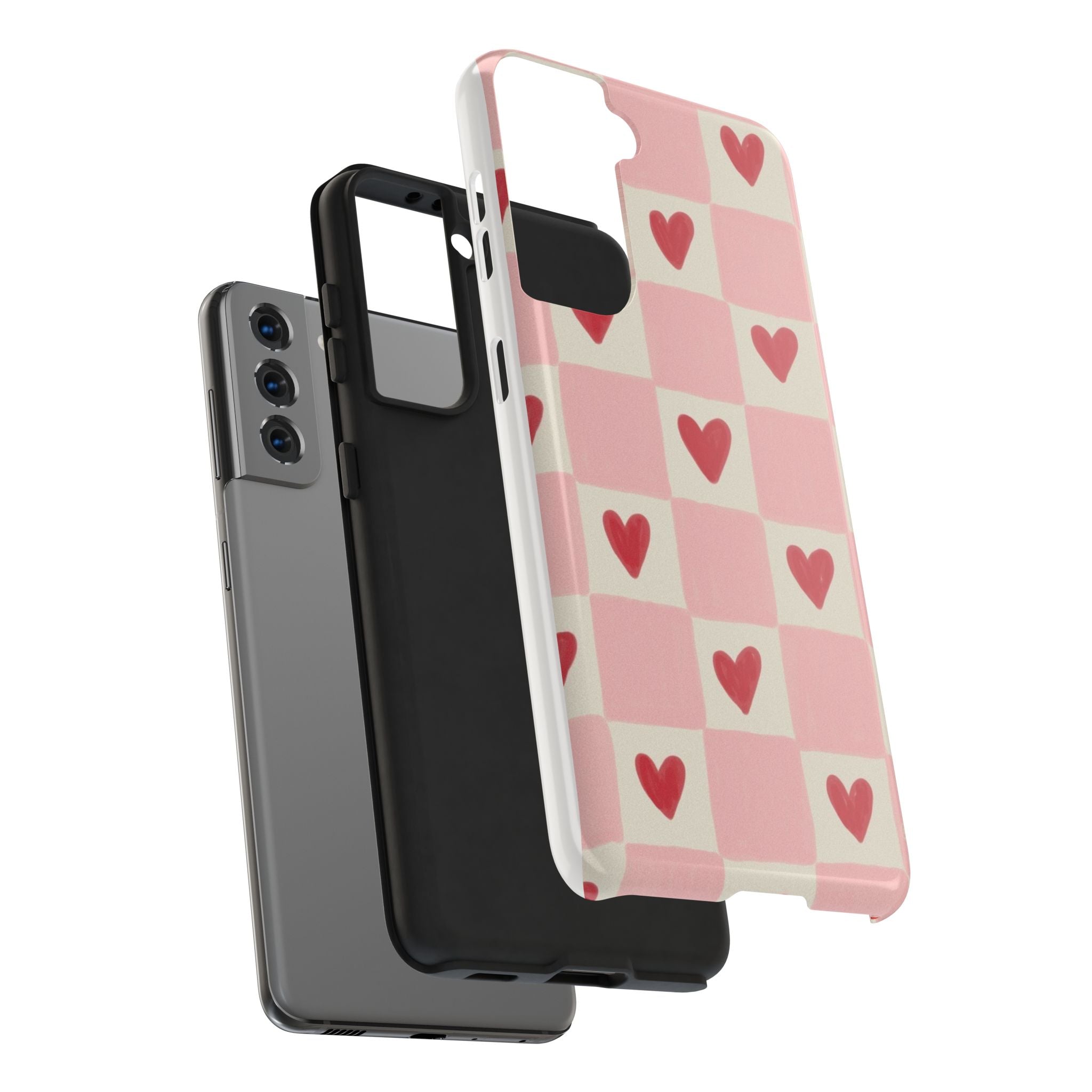 Love-Patterned Tough Phone Case, Heart Design for Essential Protection, Cute Gift for Her, Valentine's Day, Birthday, Everyday Use