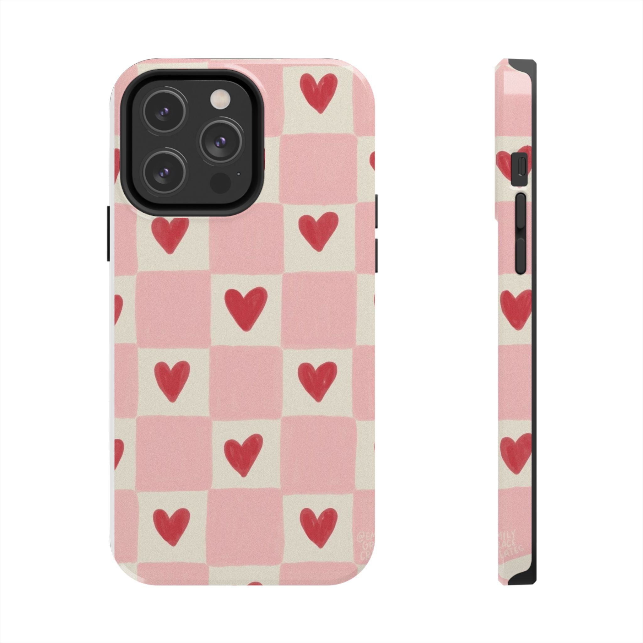 Love-Patterned Tough Phone Case, Heart Design for Essential Protection, Cute Gift for Her, Valentine's Day, Birthday, Everyday Use