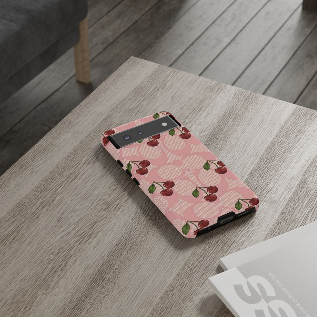 Cherry Pattern Magnetic Clear Impact Case | Phone Cover, Eco-friendly, Gift for Teens, Stylish Protection, Cherry Lovers