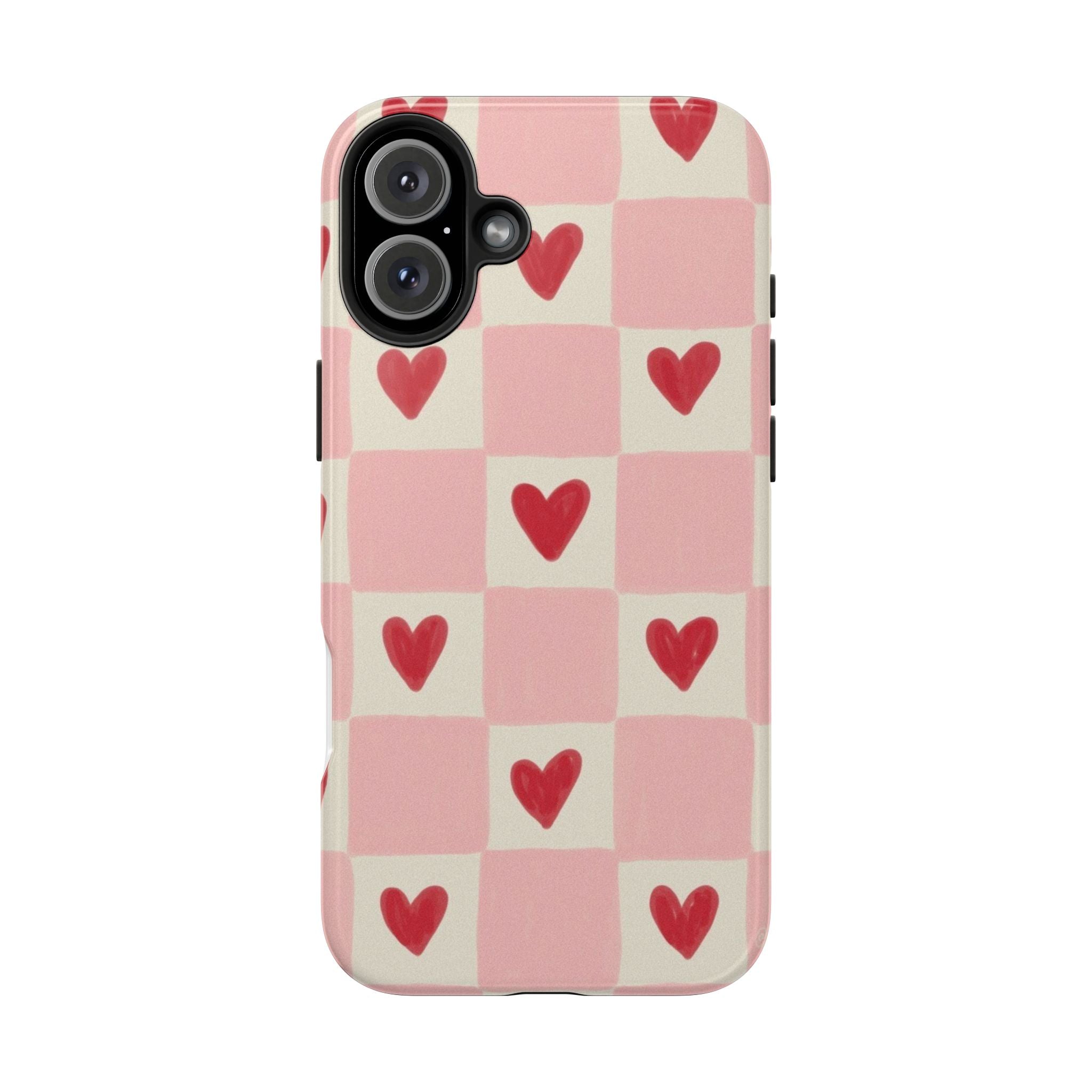 Love-Patterned Tough Phone Case, Heart Design for Essential Protection, Cute Gift for Her, Valentine's Day, Birthday, Everyday Use