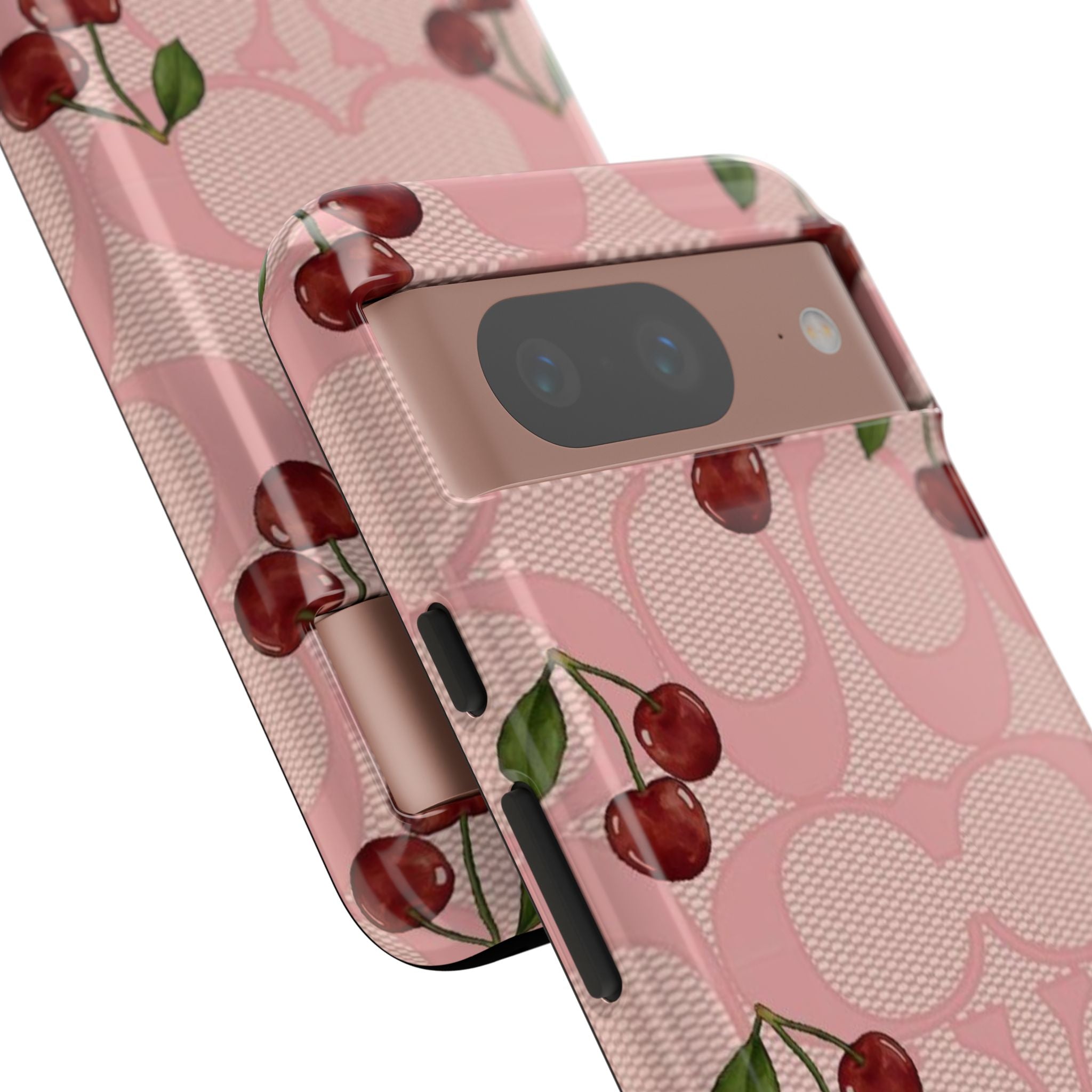 Cherry Pattern Magnetic Clear Impact Case | Phone Cover, Eco-friendly, Gift for Teens, Stylish Protection, Cherry Lovers