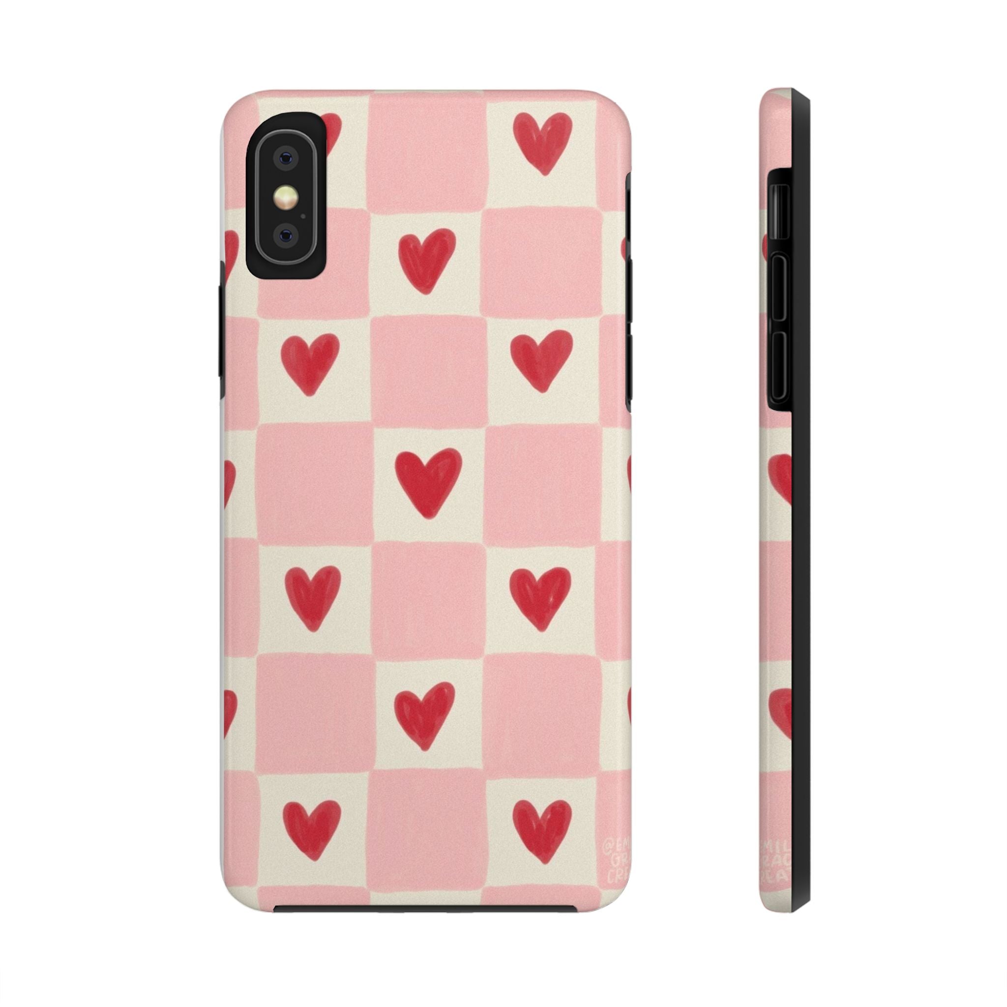 Love-Patterned Tough Phone Case, Heart Design for Essential Protection, Cute Gift for Her, Valentine's Day, Birthday, Everyday Use