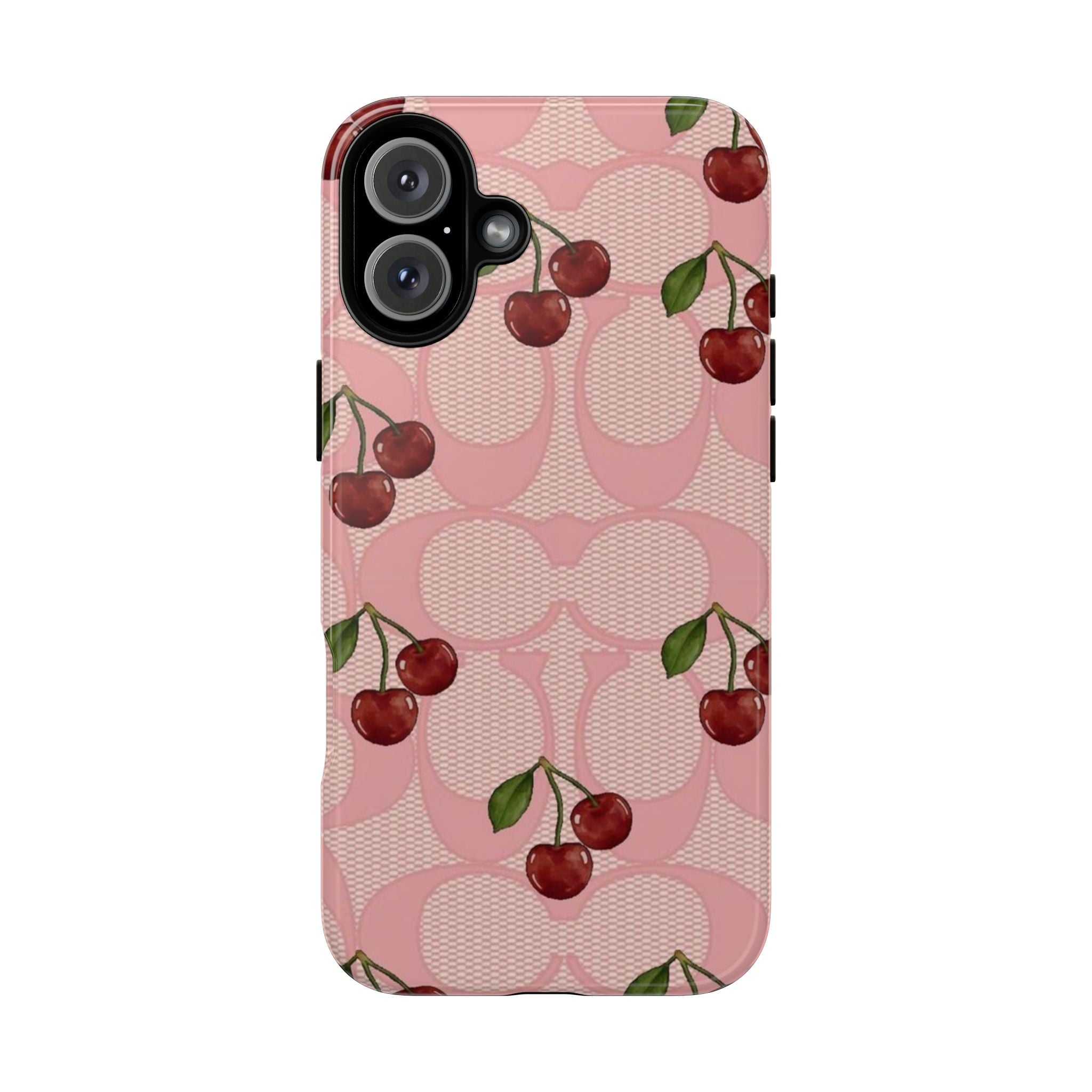 Cherry Pattern Magnetic Clear Impact Case | Phone Cover, Eco-friendly, Gift for Teens, Stylish Protection, Cherry Lovers