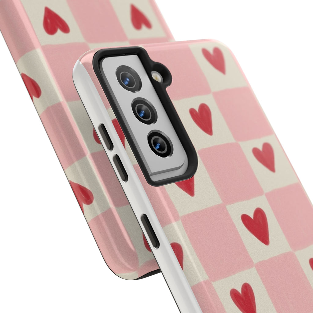 Love-Patterned Tough Phone Case, Heart Design for Essential Protection, Cute Gift for Her, Valentine's Day, Birthday, Everyday Use