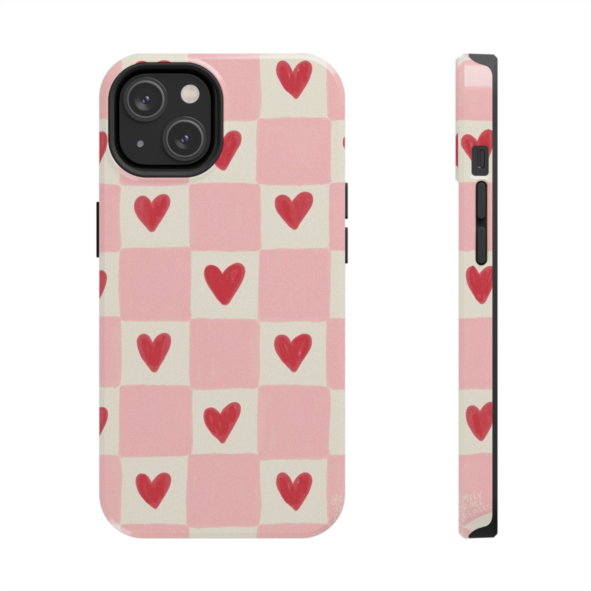 Love-Patterned Tough Phone Case, Heart Design for Essential Protection, Cute Gift for Her, Valentine's Day, Birthday, Everyday Use