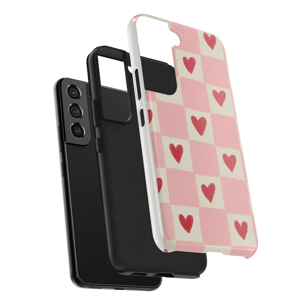 Love-Patterned Tough Phone Case, Heart Design for Essential Protection, Cute Gift for Her, Valentine's Day, Birthday, Everyday Use