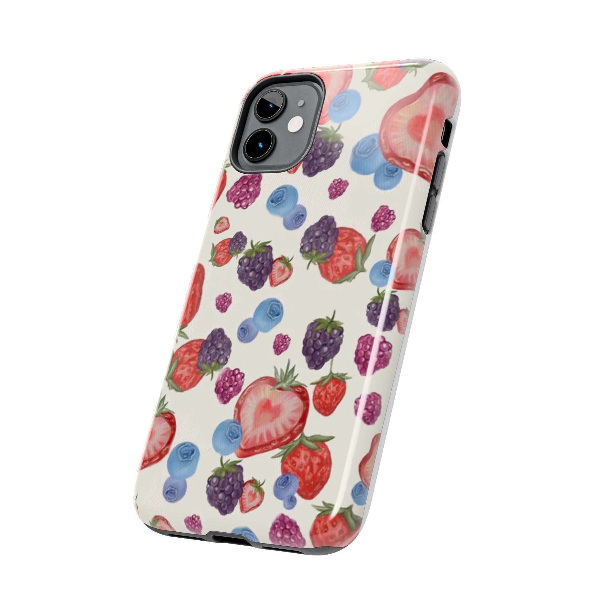 Vibrant Berry Pattern Phone Case | Tough Phone Cases, Floral Phone Cover, Berry Design, Gifts for Her, Summer Accessory