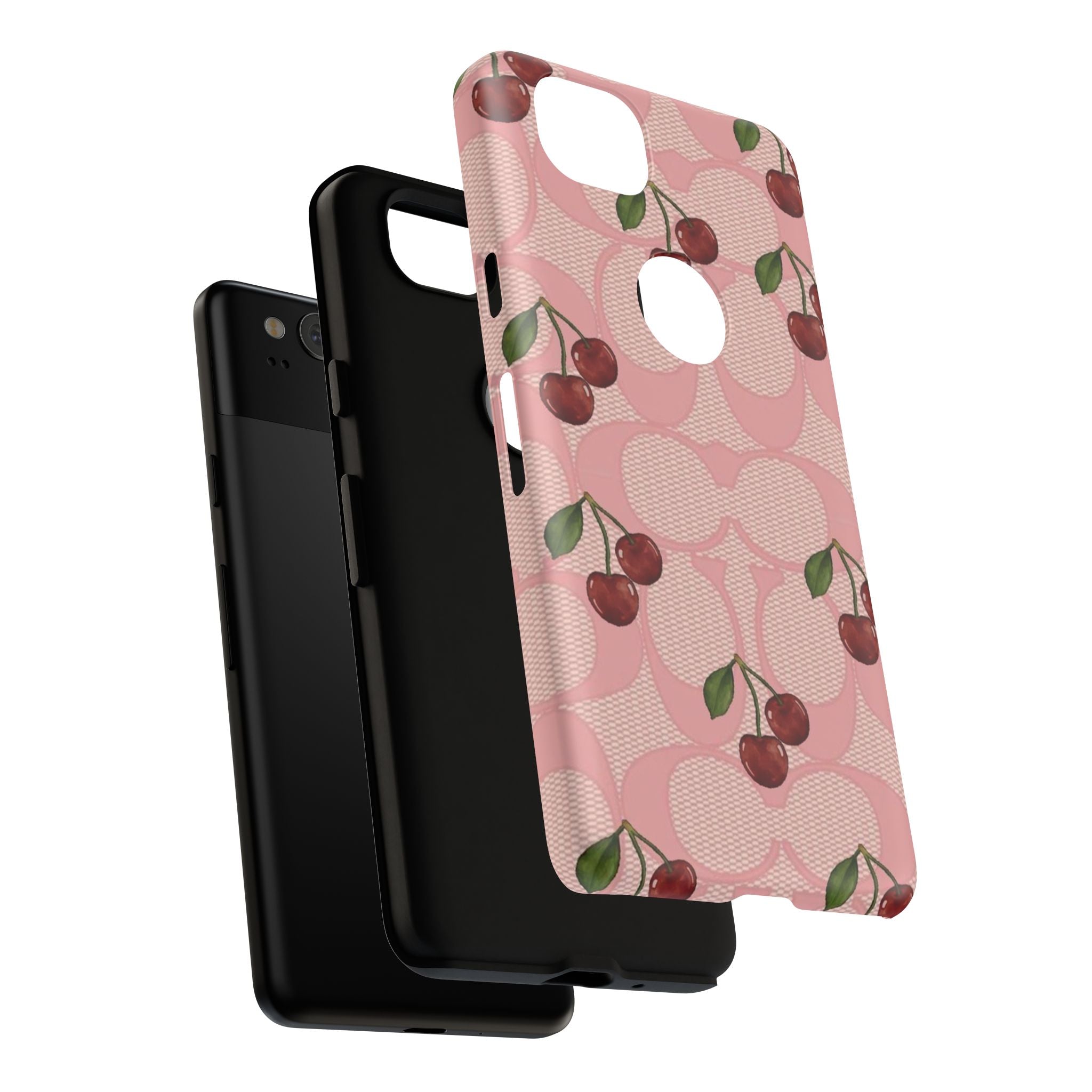 Cherry Pattern Magnetic Clear Impact Case | Phone Cover, Eco-friendly, Gift for Teens, Stylish Protection, Cherry Lovers
