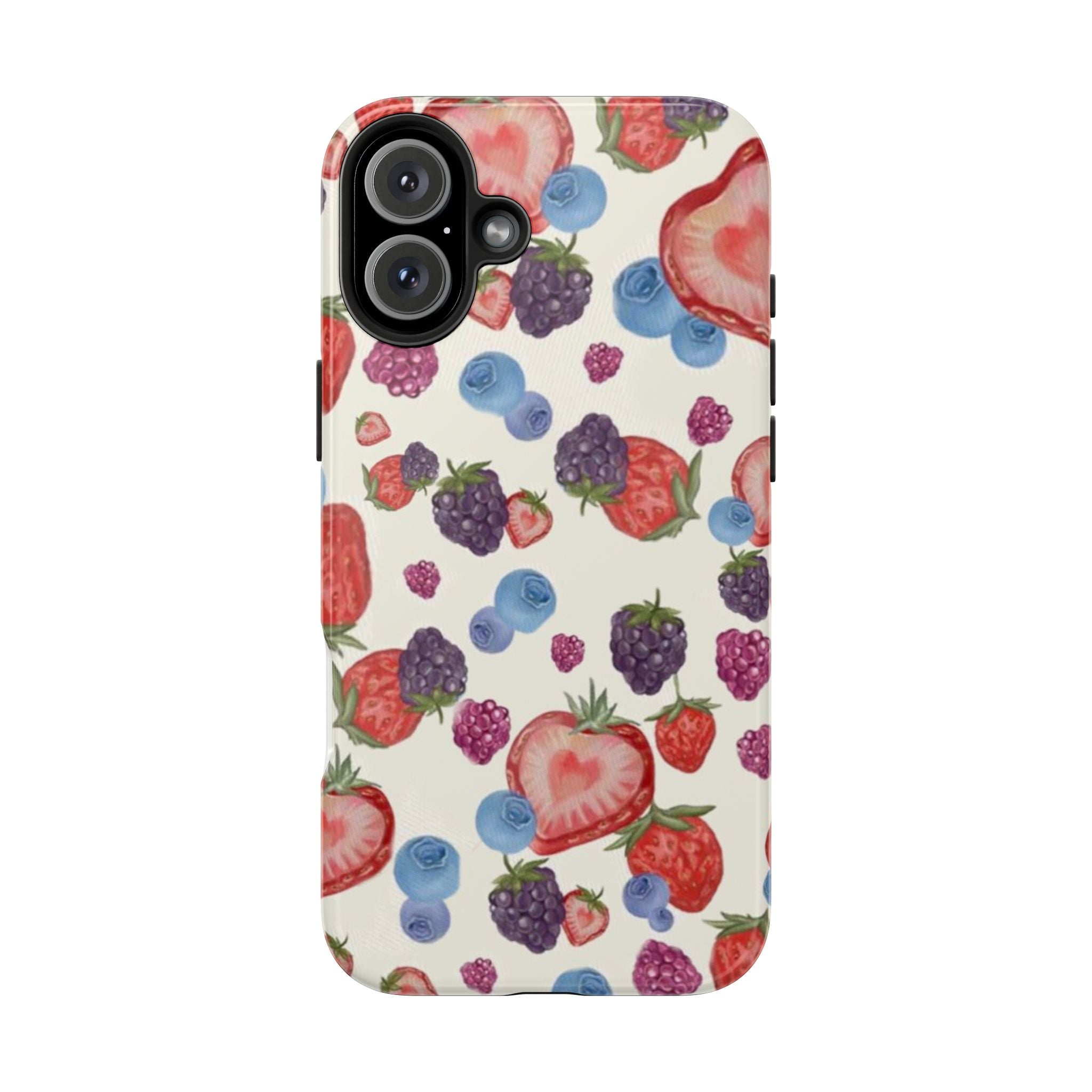 Vibrant Berry Pattern Phone Case | Tough Phone Cases, Floral Phone Cover, Berry Design, Gifts for Her, Summer Accessory