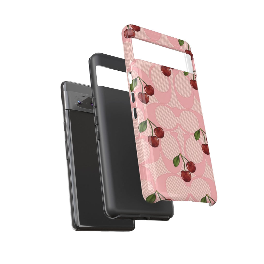 Cherry Pattern Magnetic Clear Impact Case | Phone Cover, Eco-friendly, Gift for Teens, Stylish Protection, Cherry Lovers