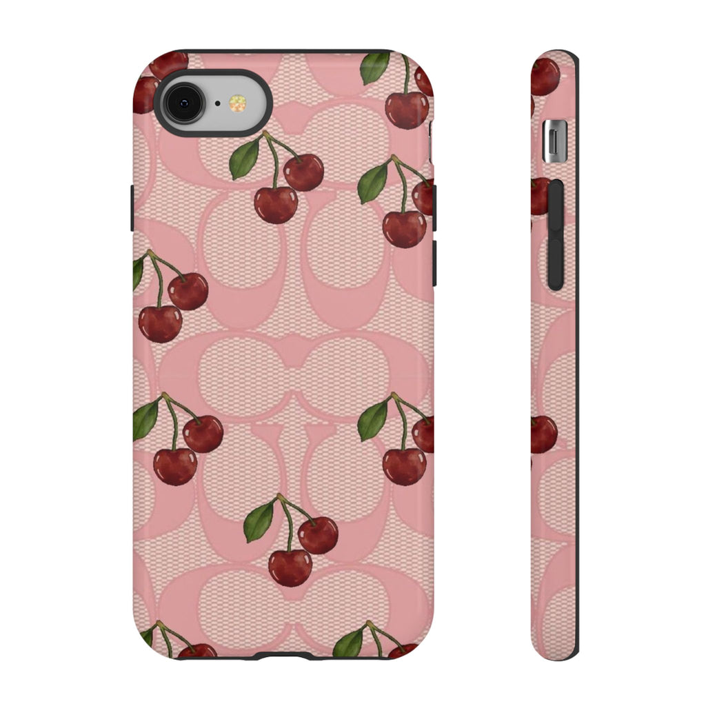 Cherry Pattern Magnetic Clear Impact Case | Phone Cover, Eco-friendly, Gift for Teens, Stylish Protection, Cherry Lovers