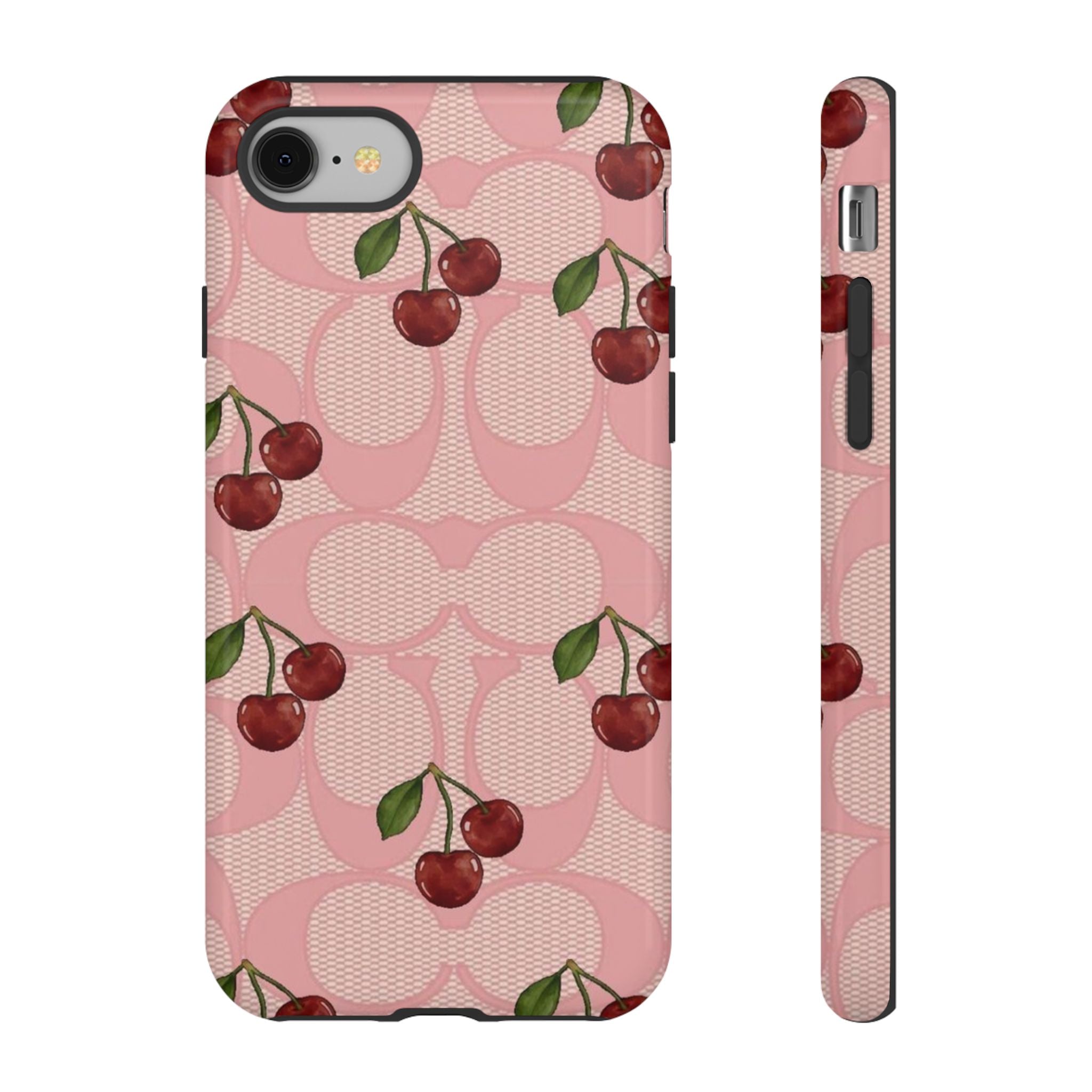 Cherry Pattern Magnetic Clear Impact Case | Phone Cover, Eco-friendly, Gift for Teens, Stylish Protection, Cherry Lovers