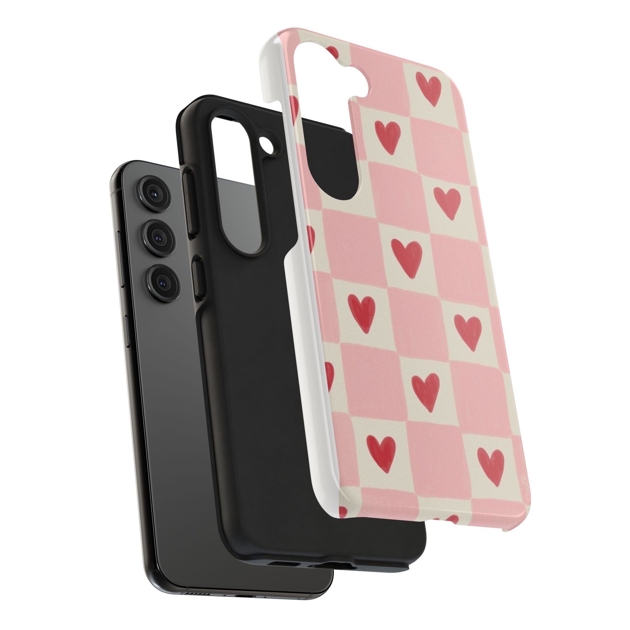 Love-Patterned Tough Phone Case, Heart Design for Essential Protection, Cute Gift for Her, Valentine's Day, Birthday, Everyday Use