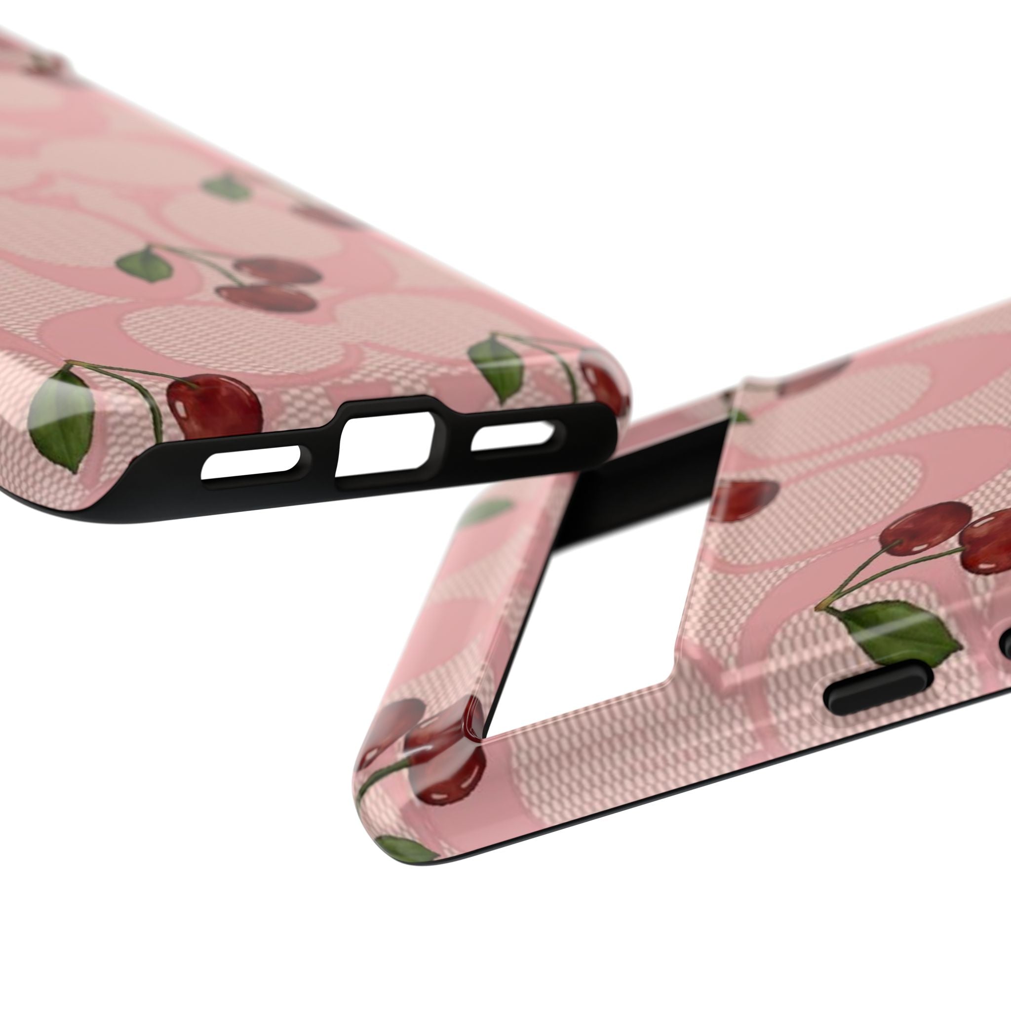 Cherry Pattern Magnetic Clear Impact Case | Phone Cover, Eco-friendly, Gift for Teens, Stylish Protection, Cherry Lovers
