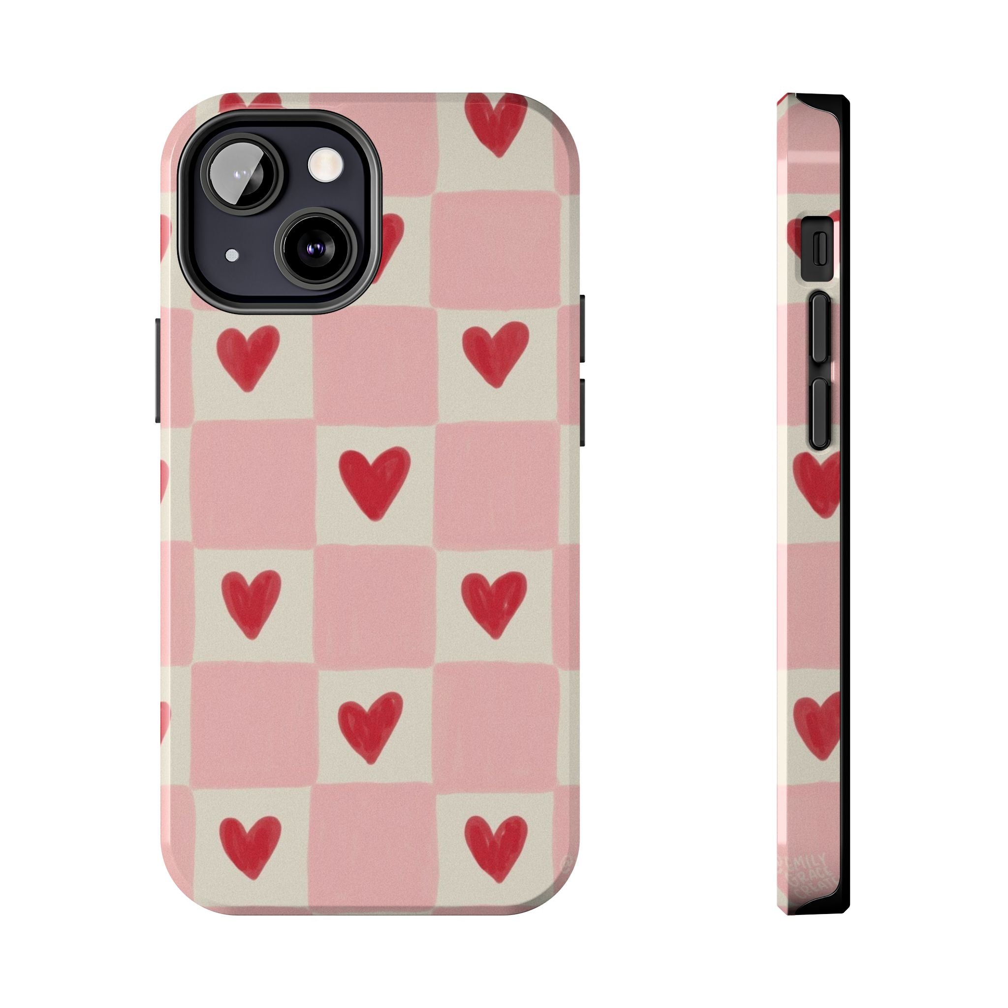 Love-Patterned Tough Phone Case, Heart Design for Essential Protection, Cute Gift for Her, Valentine's Day, Birthday, Everyday Use