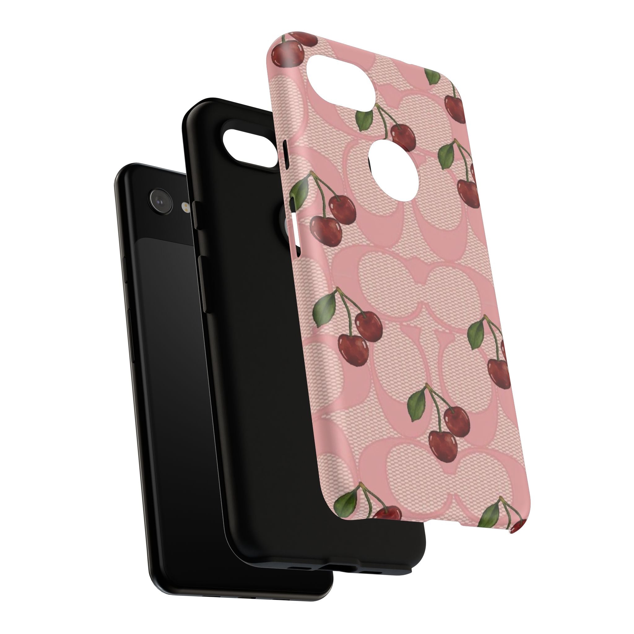 Cherry Pattern Magnetic Clear Impact Case | Phone Cover, Eco-friendly, Gift for Teens, Stylish Protection, Cherry Lovers