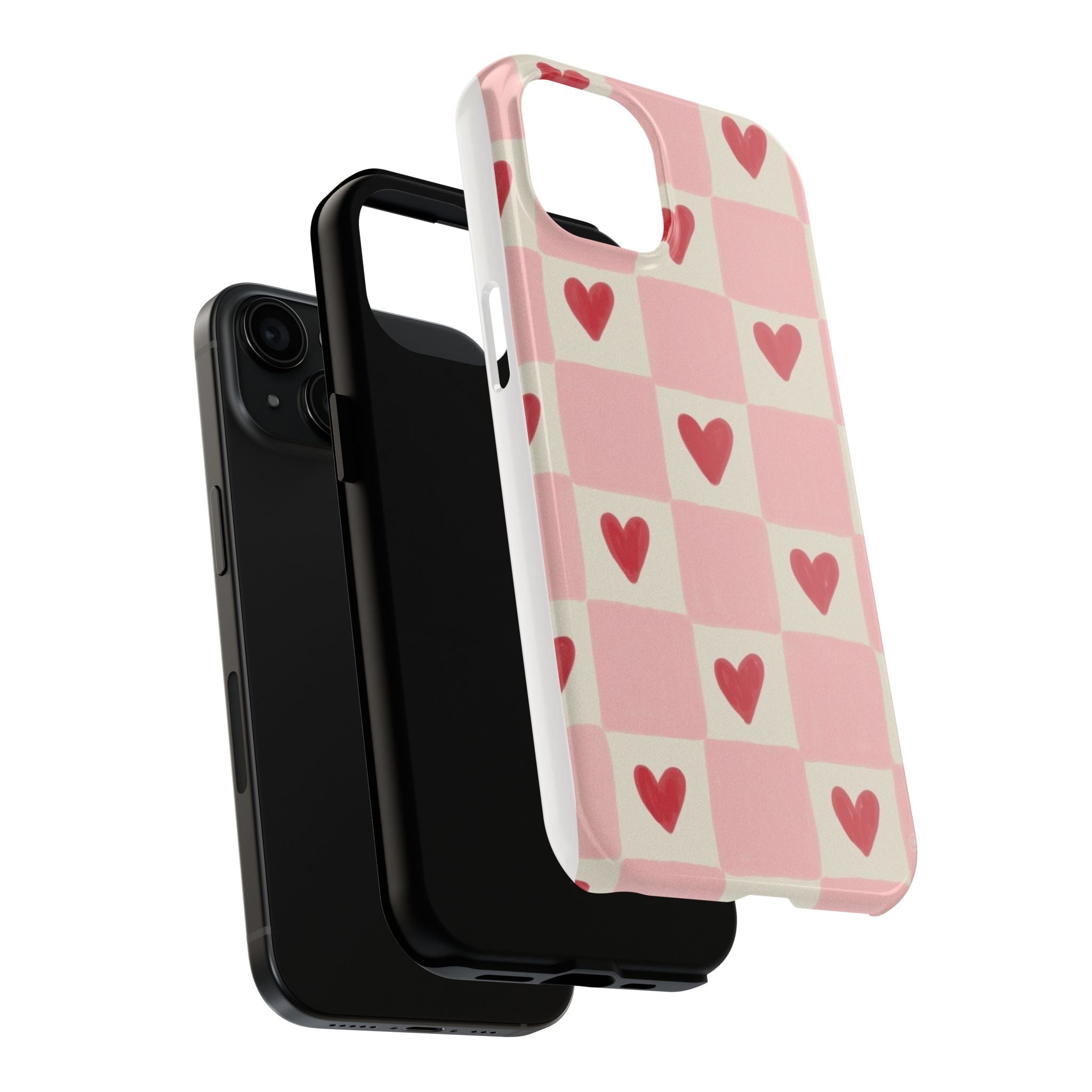 Love-Patterned Tough Phone Case, Heart Design for Essential Protection, Cute Gift for Her, Valentine's Day, Birthday, Everyday Use