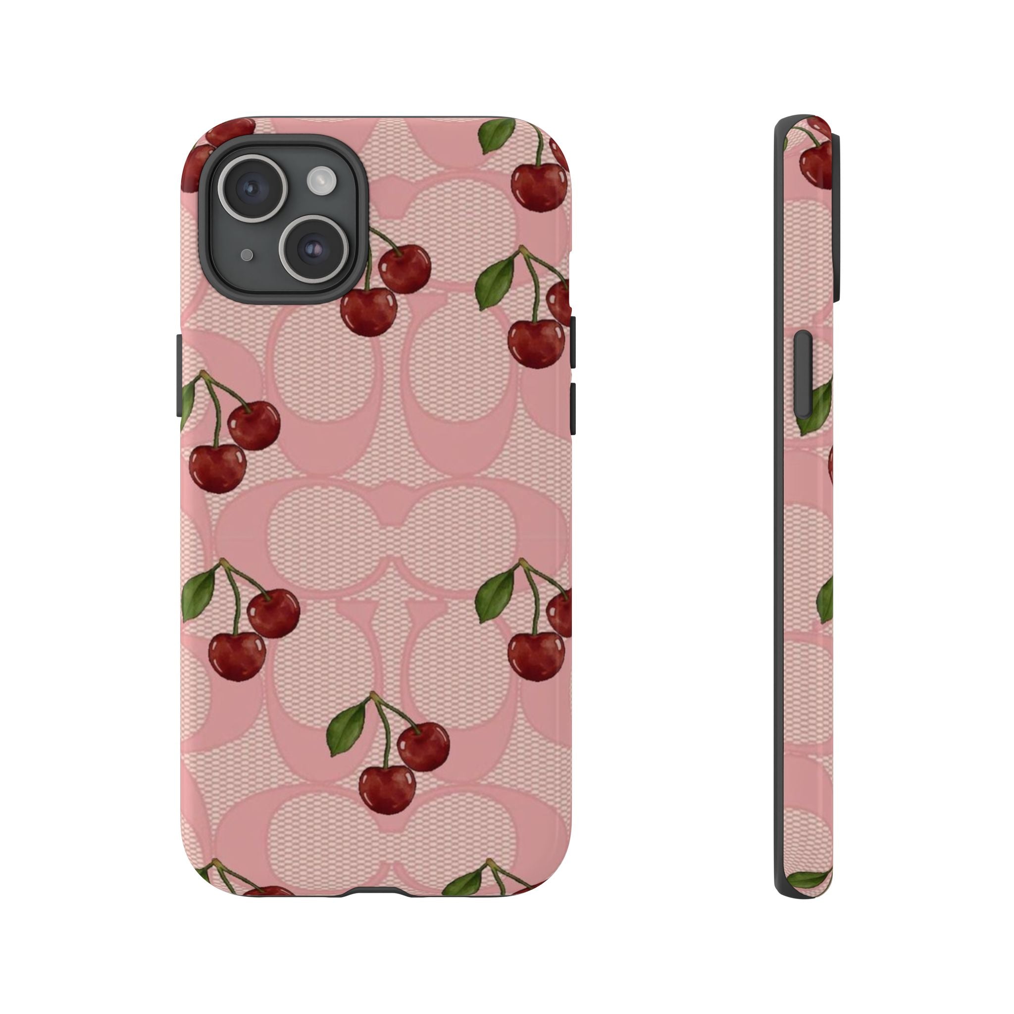 Cherry Pattern Magnetic Clear Impact Case | Phone Cover, Eco-friendly, Gift for Teens, Stylish Protection, Cherry Lovers