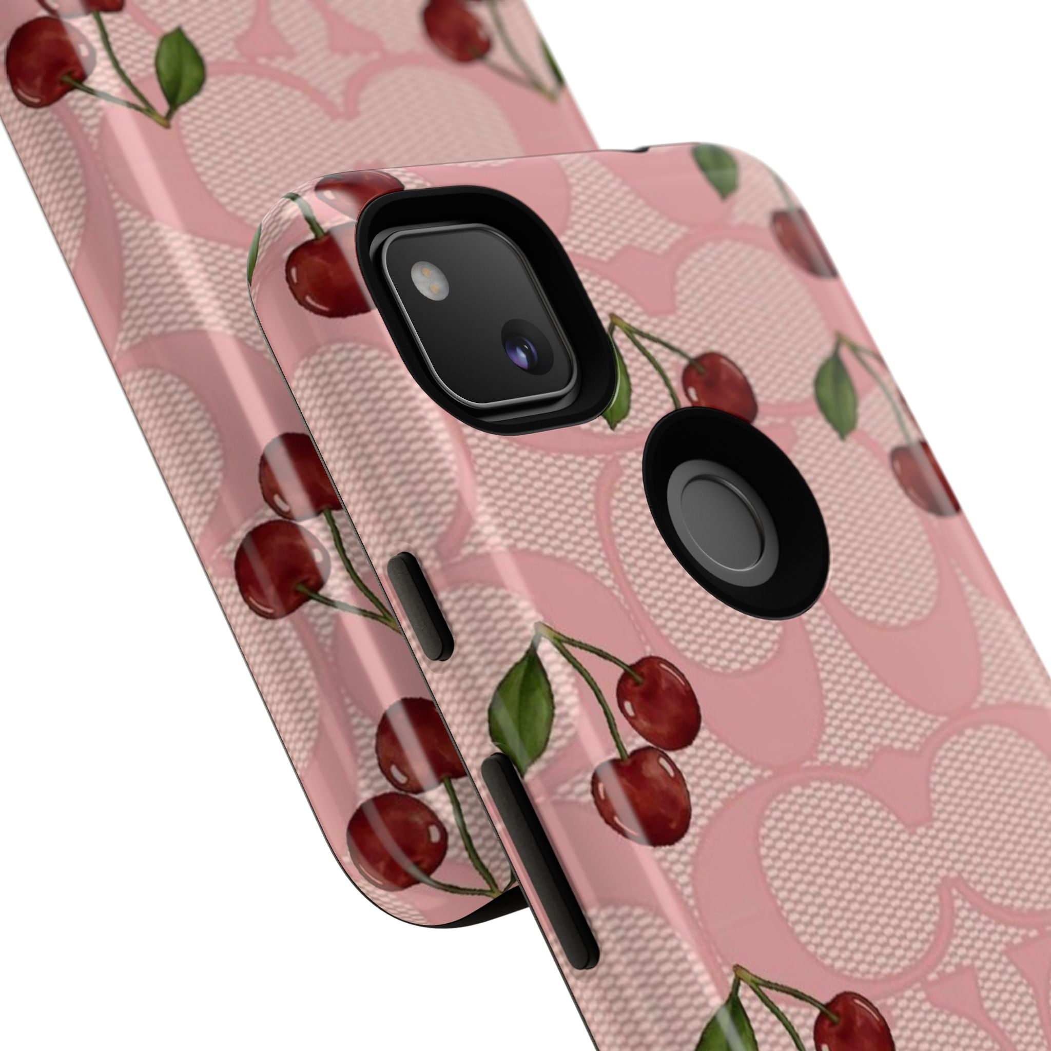 Cherry Pattern Magnetic Clear Impact Case | Phone Cover, Eco-friendly, Gift for Teens, Stylish Protection, Cherry Lovers