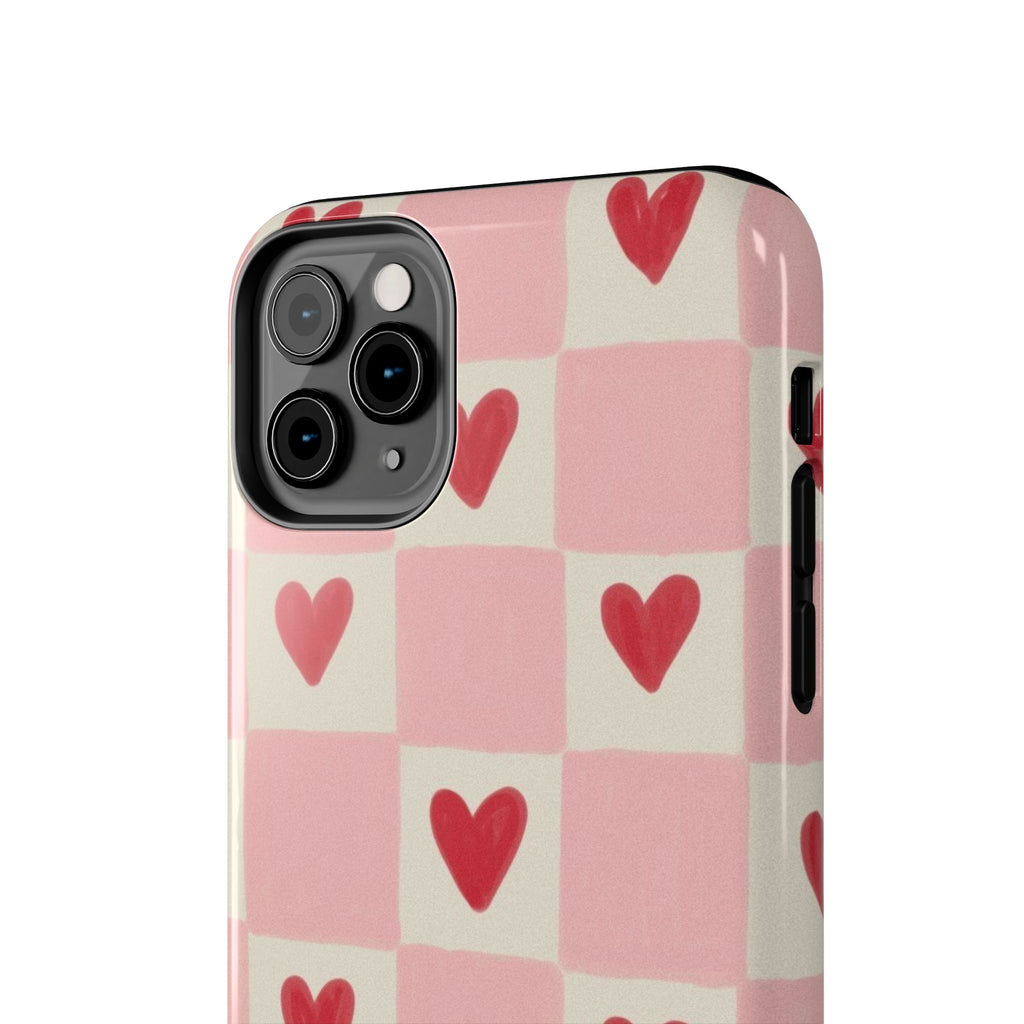 Love-Patterned Tough Phone Case, Heart Design for Essential Protection, Cute Gift for Her, Valentine's Day, Birthday, Everyday Use