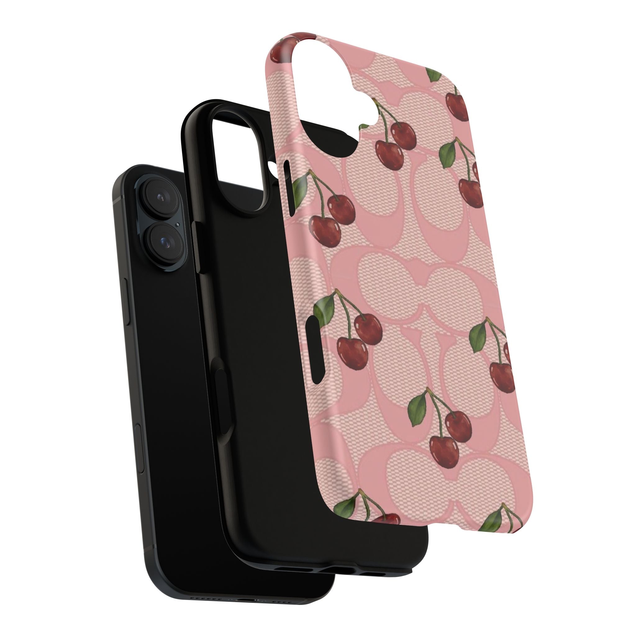 Cherry Pattern Magnetic Clear Impact Case | Phone Cover, Eco-friendly, Gift for Teens, Stylish Protection, Cherry Lovers
