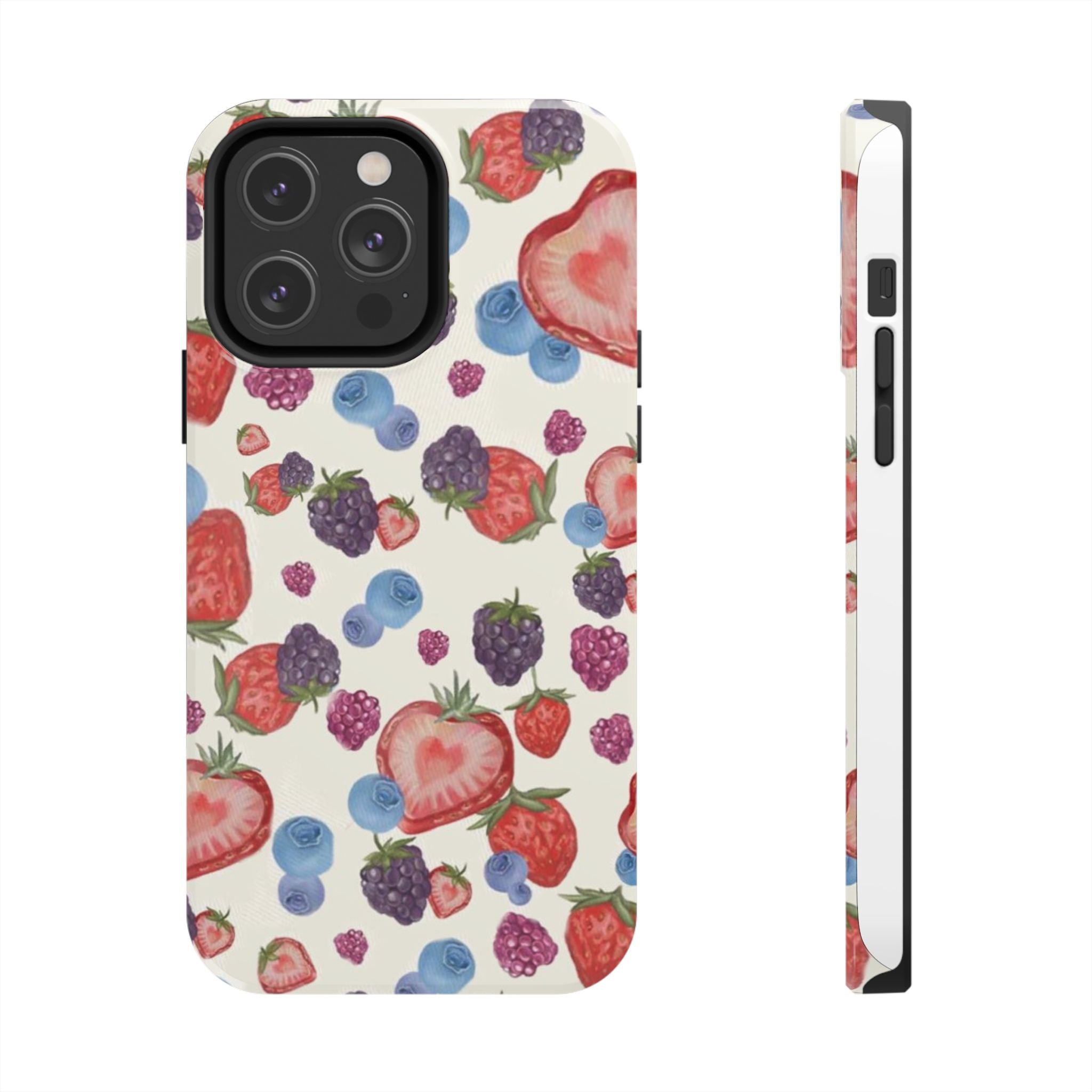 Vibrant Berry Pattern Phone Case | Tough Phone Cases, Floral Phone Cover, Berry Design, Gifts for Her, Summer Accessory