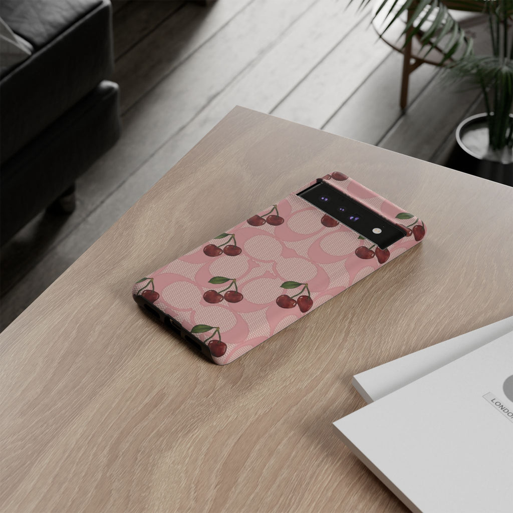 Cherry Pattern Magnetic Clear Impact Case | Phone Cover, Eco-friendly, Gift for Teens, Stylish Protection, Cherry Lovers