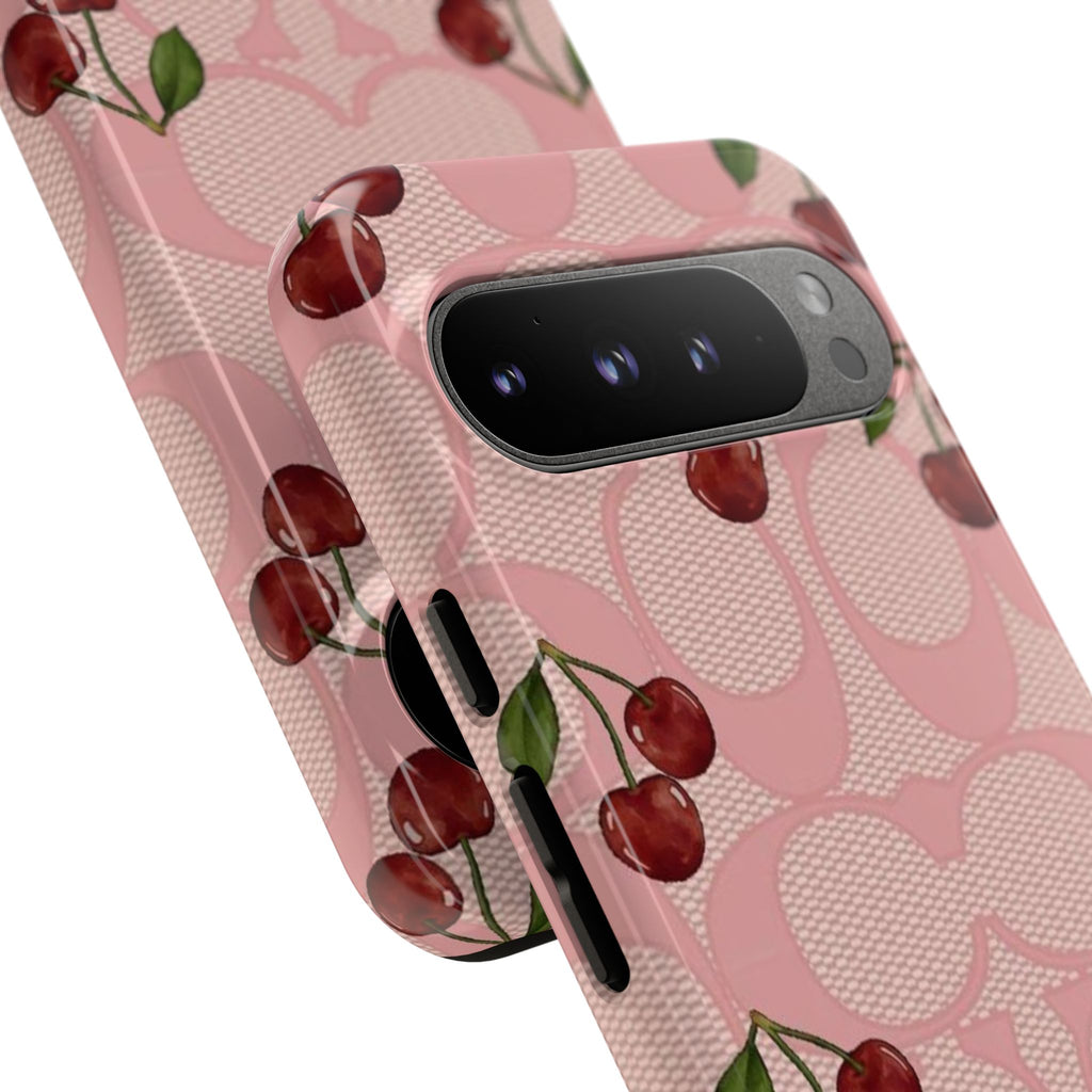 Cherry Pattern Magnetic Clear Impact Case | Phone Cover, Eco-friendly, Gift for Teens, Stylish Protection, Cherry Lovers
