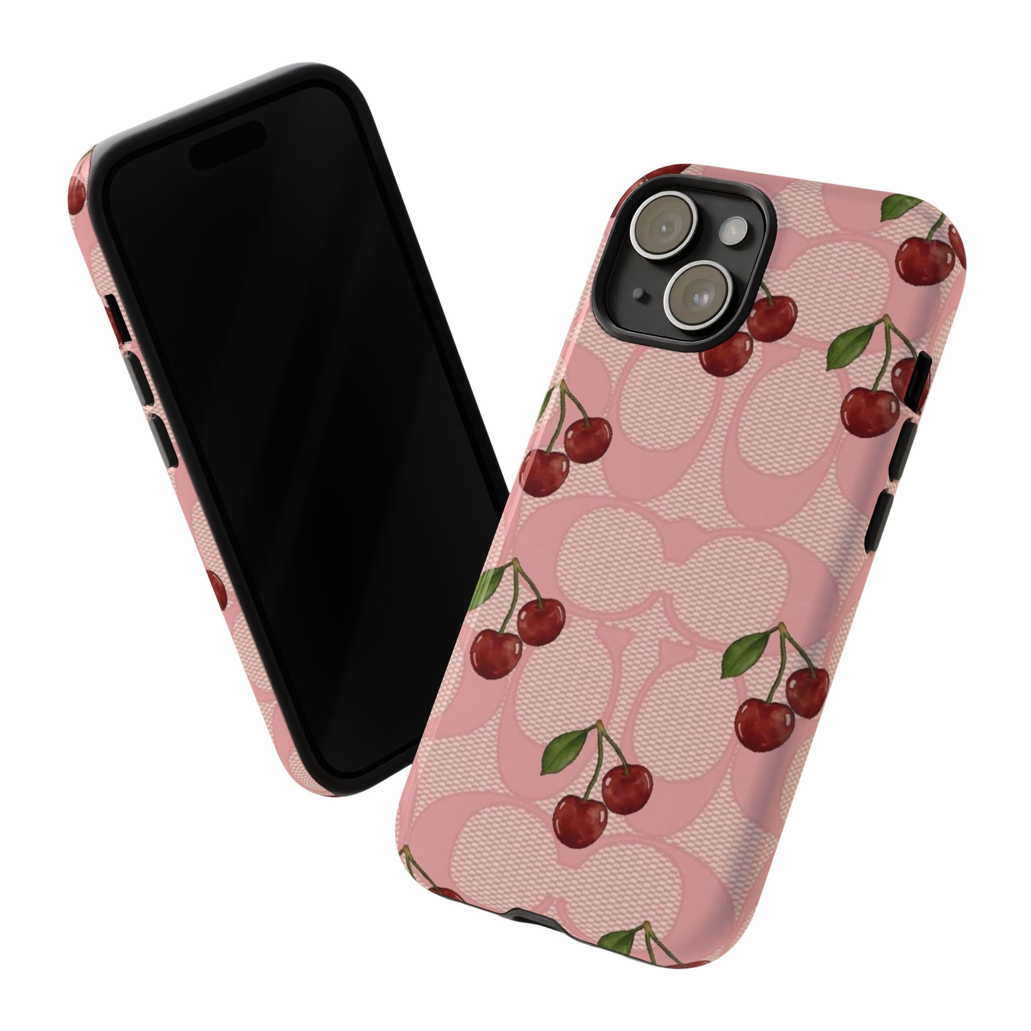 Cherry Pattern Magnetic Clear Impact Case | Phone Cover, Eco-friendly, Gift for Teens, Stylish Protection, Cherry Lovers
