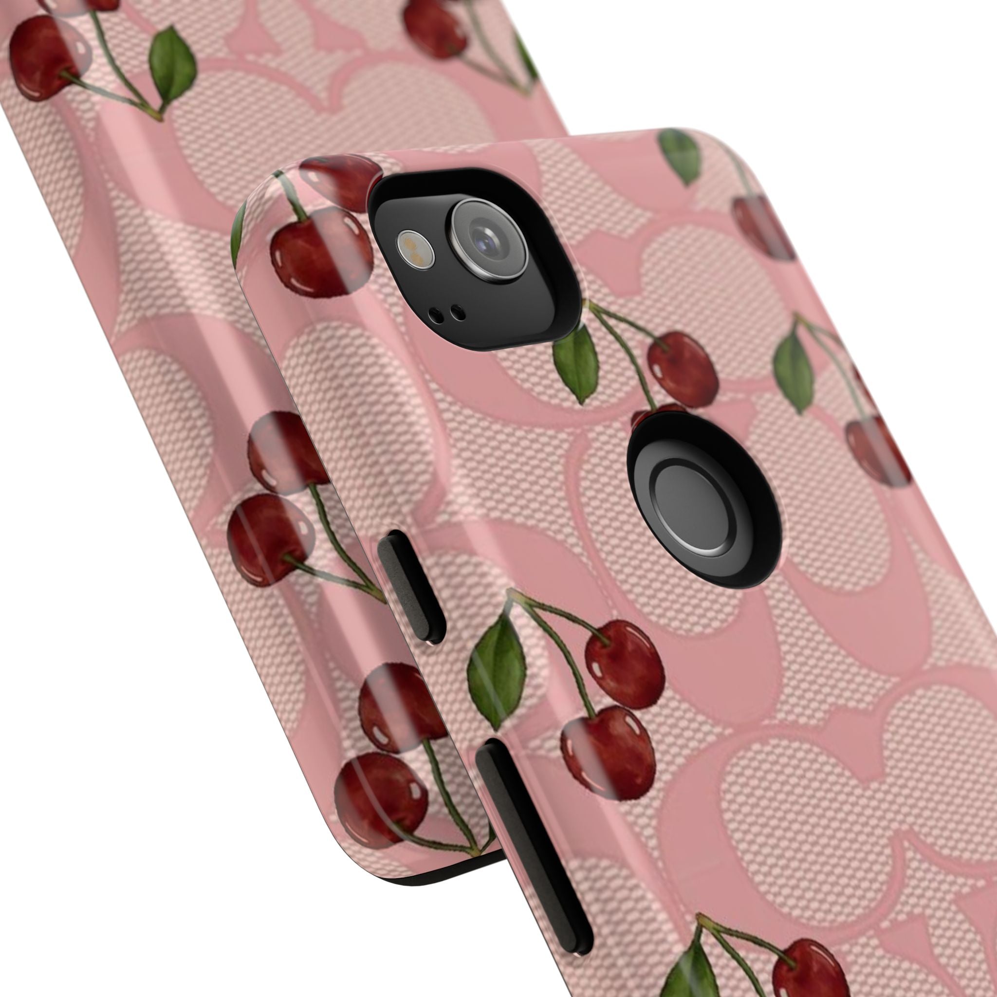 Cherry Pattern Magnetic Clear Impact Case | Phone Cover, Eco-friendly, Gift for Teens, Stylish Protection, Cherry Lovers