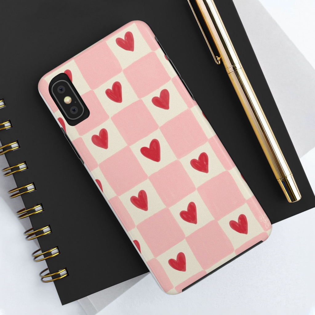 Love-Patterned Tough Phone Case, Heart Design for Essential Protection, Cute Gift for Her, Valentine's Day, Birthday, Everyday Use