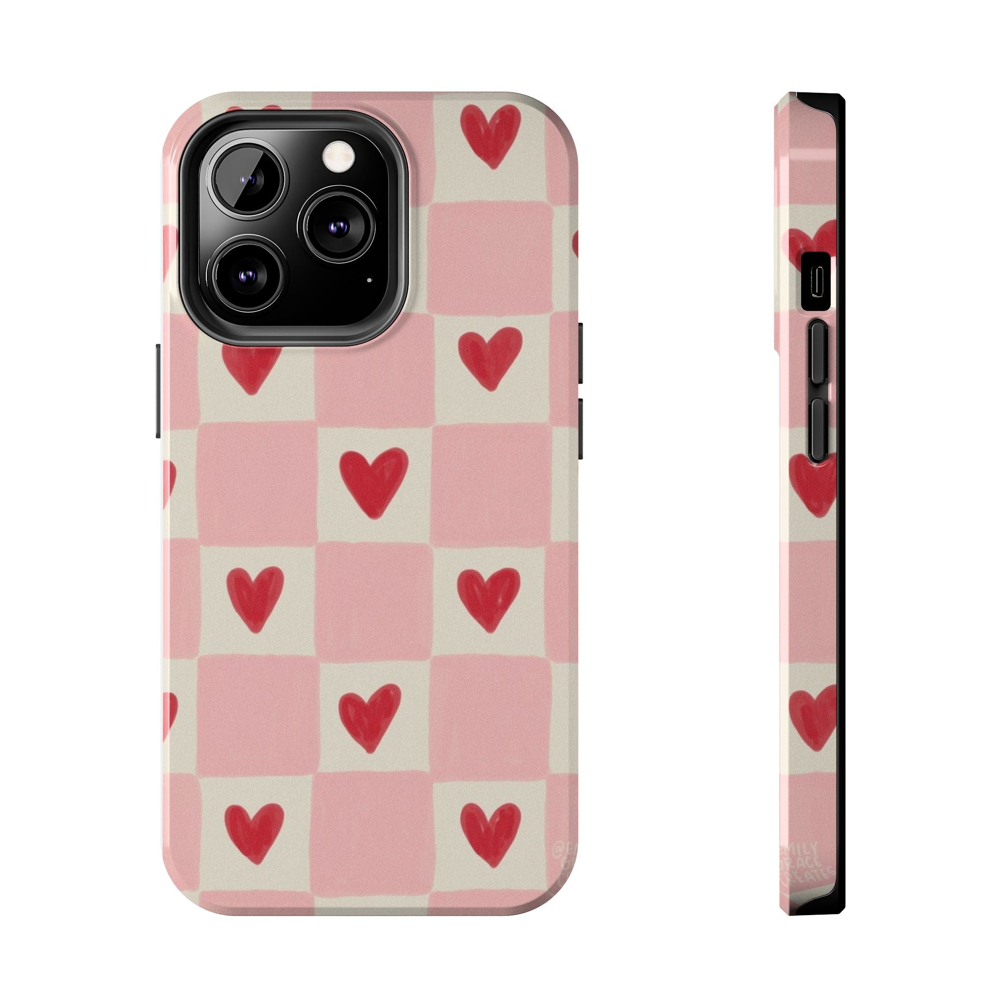 Love-Patterned Tough Phone Case, Heart Design for Essential Protection, Cute Gift for Her, Valentine's Day, Birthday, Everyday Use