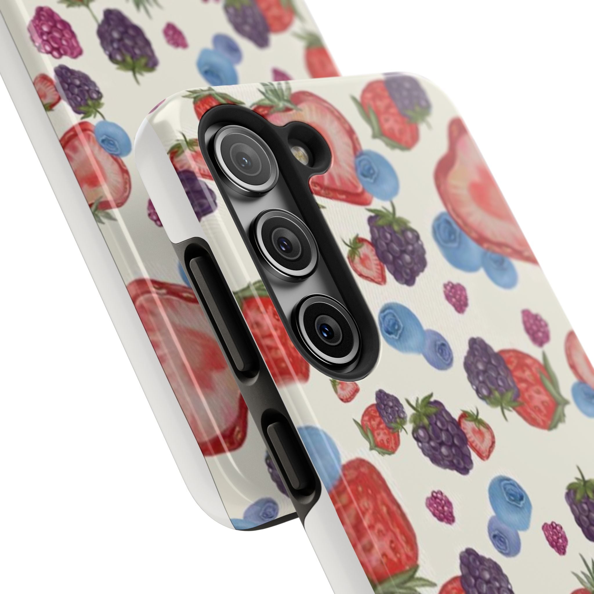 Vibrant Berry Pattern Phone Case | Tough Phone Cases, Floral Phone Cover, Berry Design, Gifts for Her, Summer Accessory