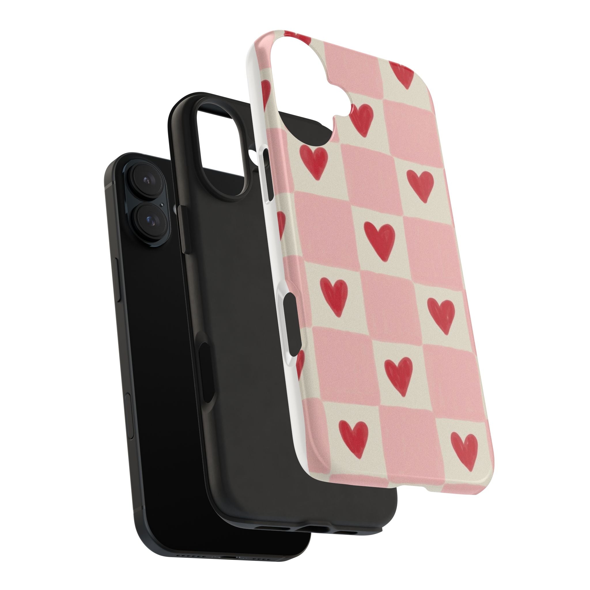 Love-Patterned Tough Phone Case, Heart Design for Essential Protection, Cute Gift for Her, Valentine's Day, Birthday, Everyday Use