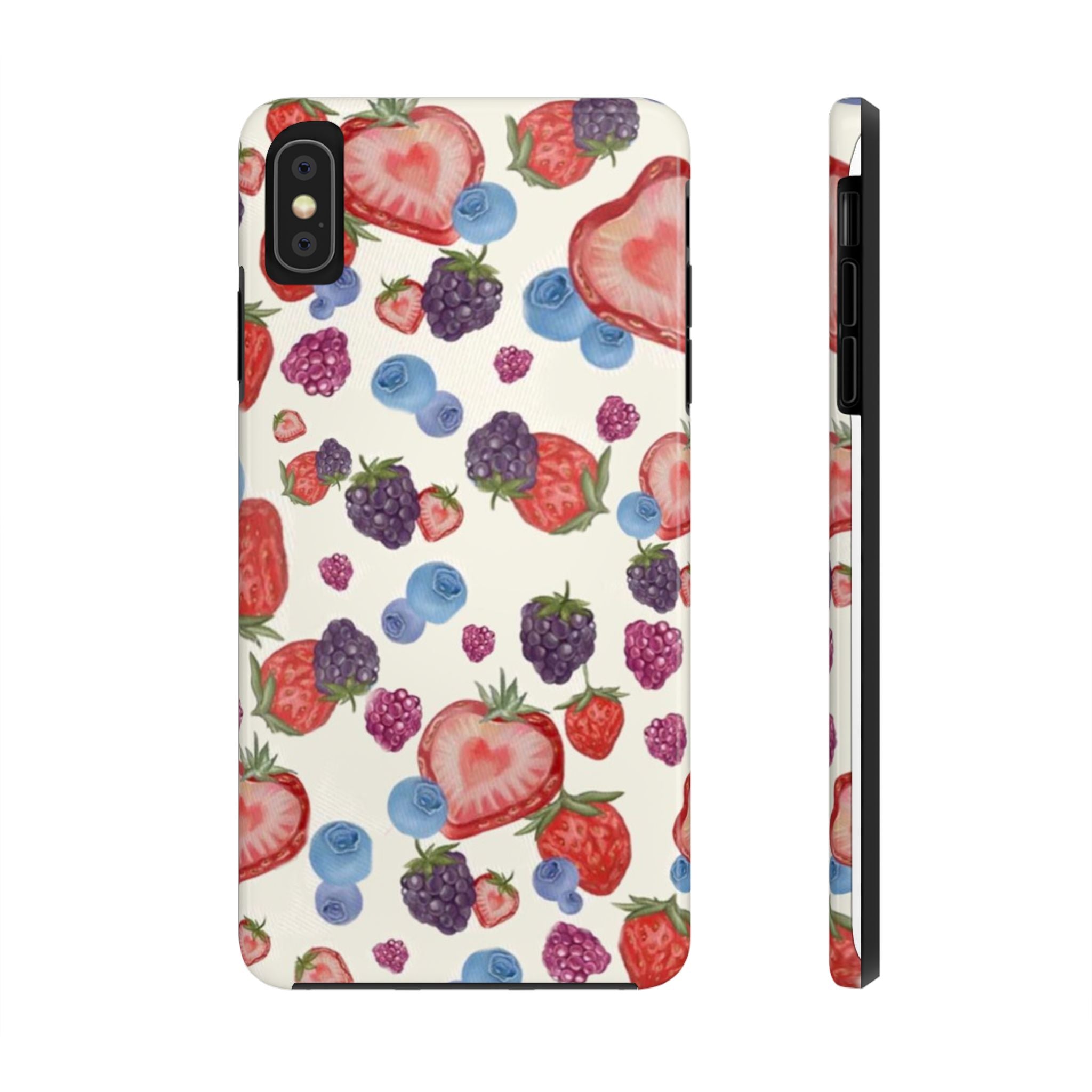 Vibrant Berry Pattern Phone Case | Tough Phone Cases, Floral Phone Cover, Berry Design, Gifts for Her, Summer Accessory
